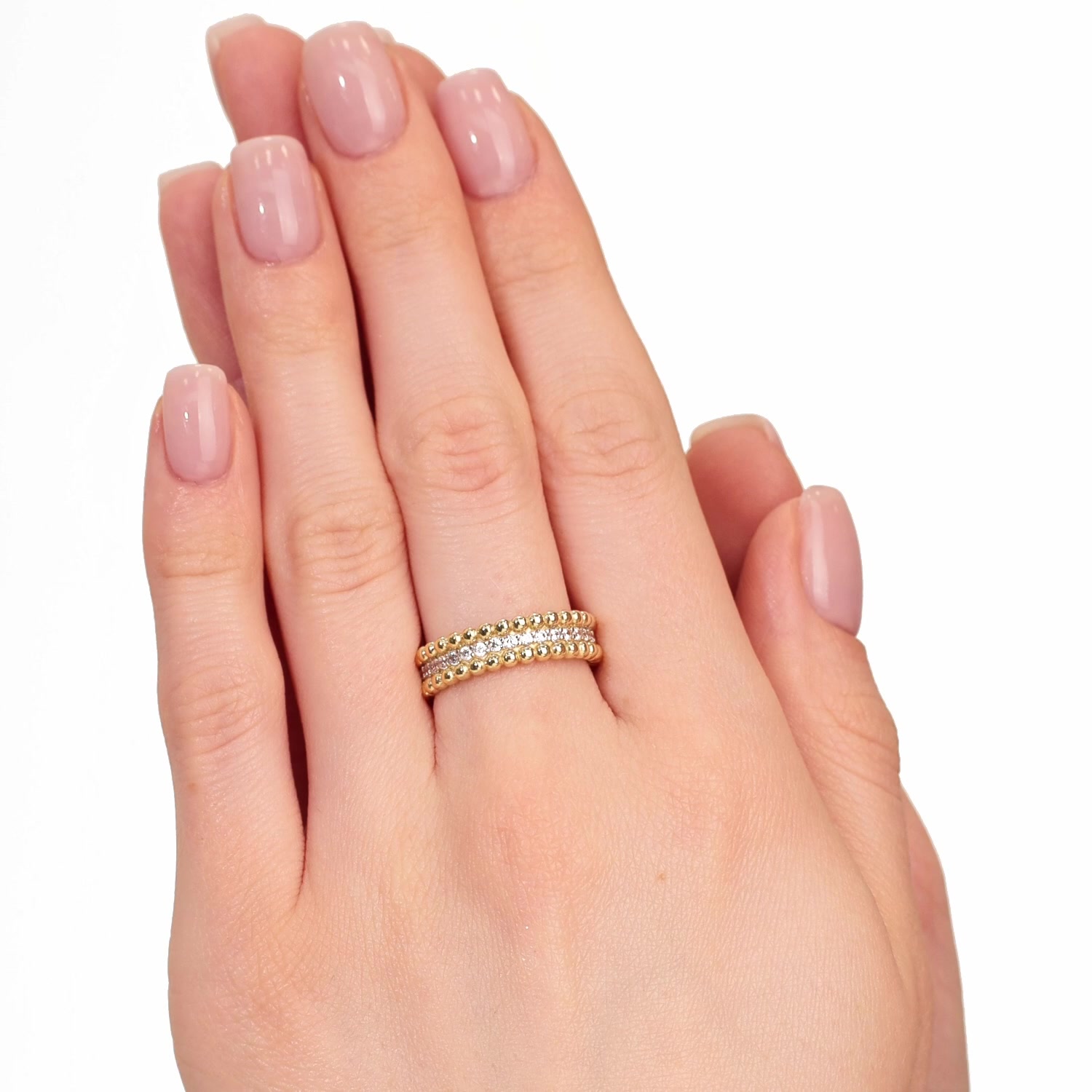 Золотое кольцо с фианитами