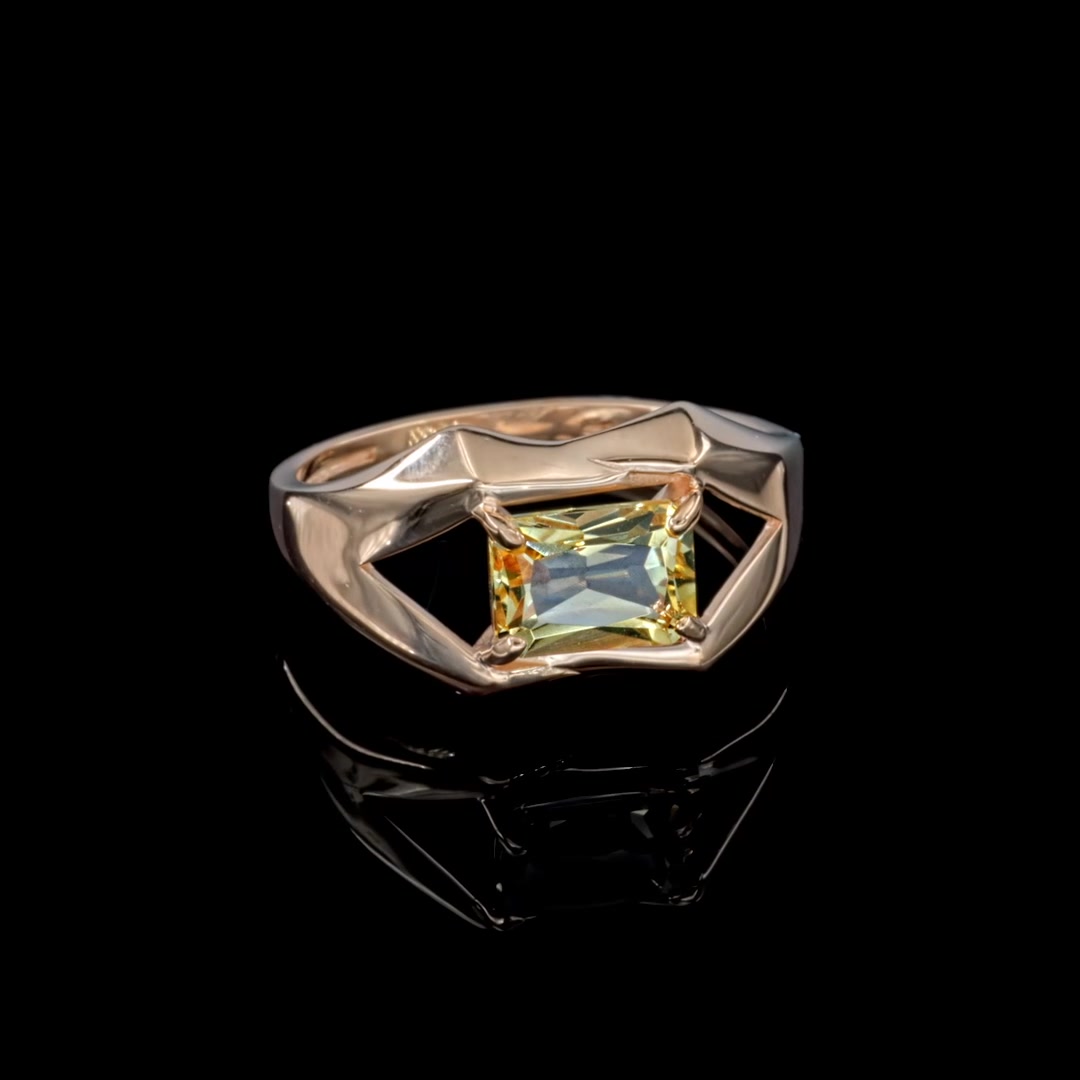 Золотое кольцо с цитрином