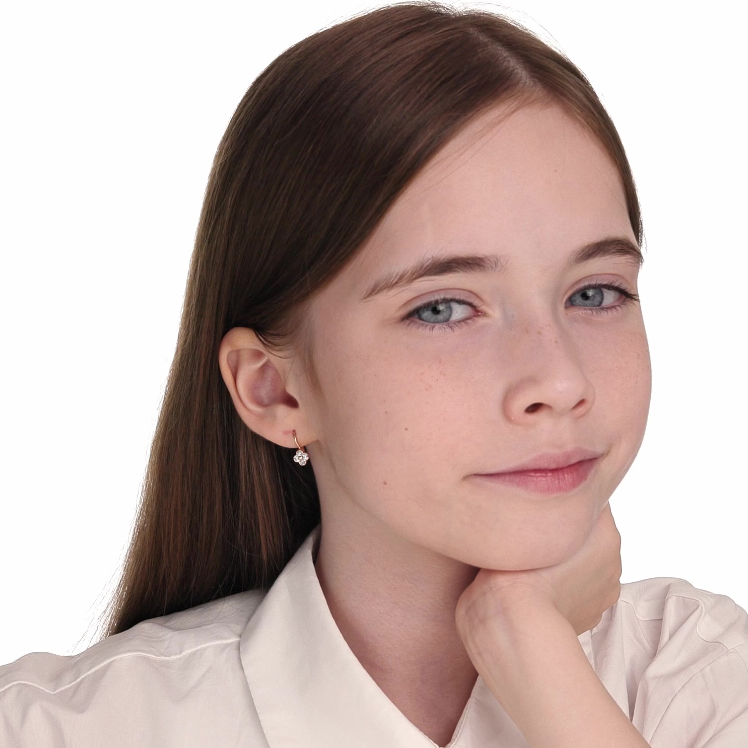 Золотые серьги с фианитами