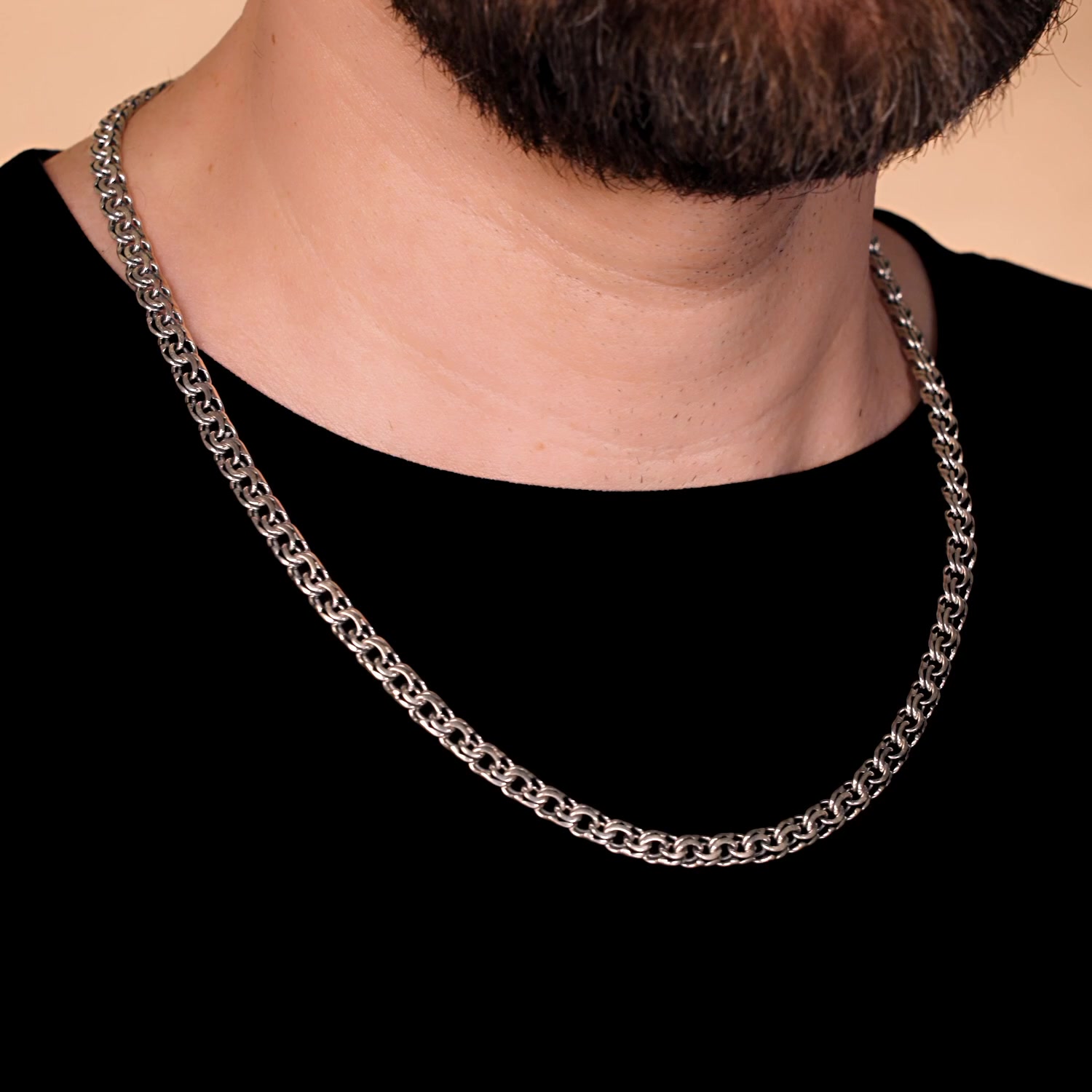 Серебряная цепь ручной работы полновесная