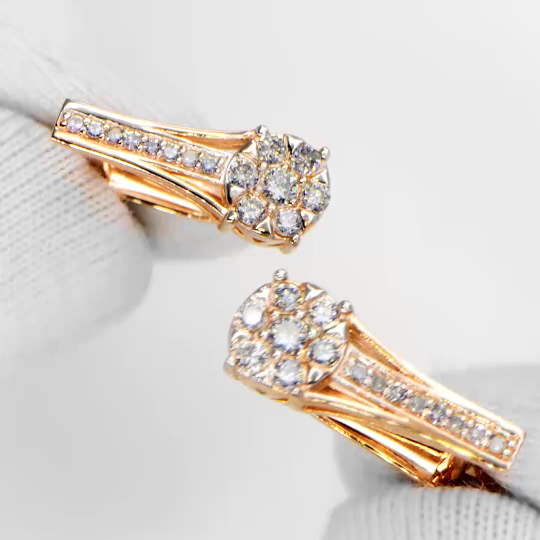 Золотые серьги с бриллиантами