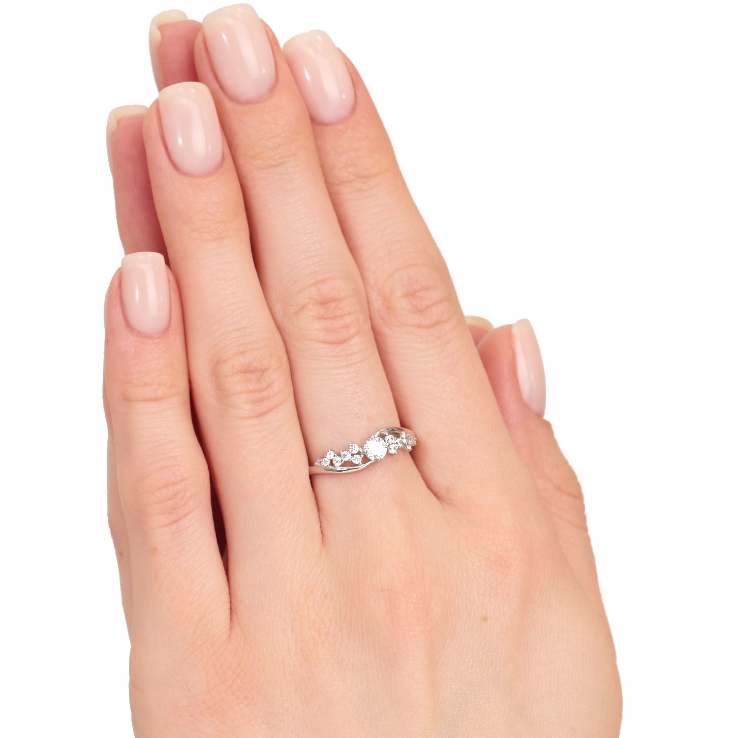 Серебряное кольцо с фианитами