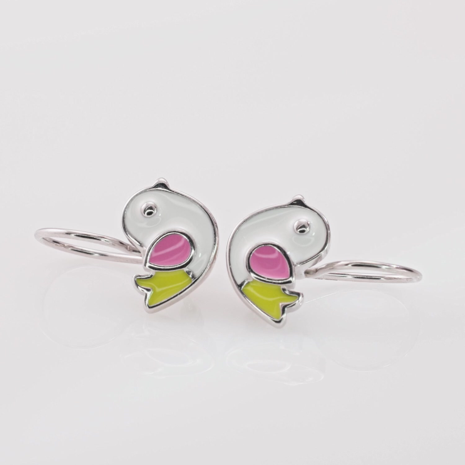 Серебряные серьги с эмалью