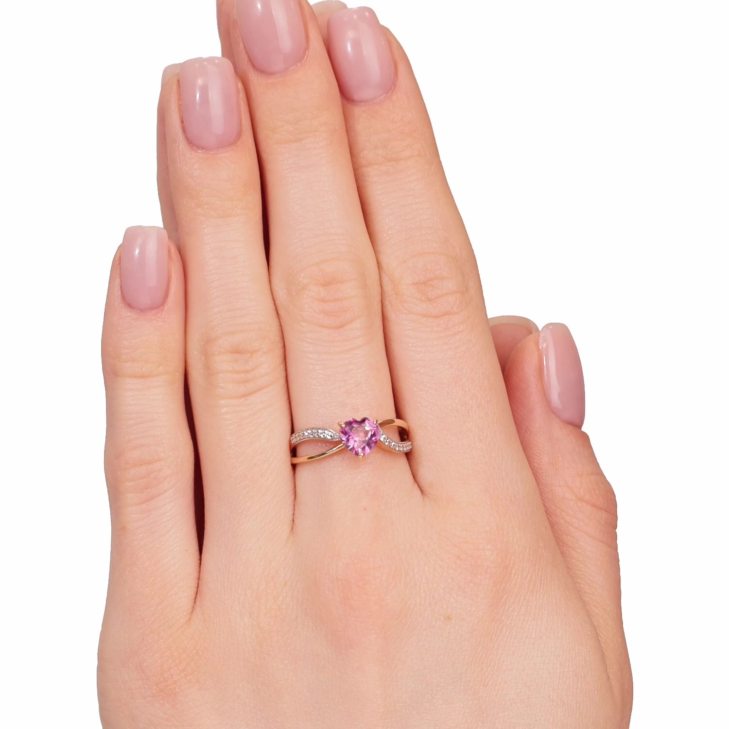 Золотое кольцо с топазом и фианитами