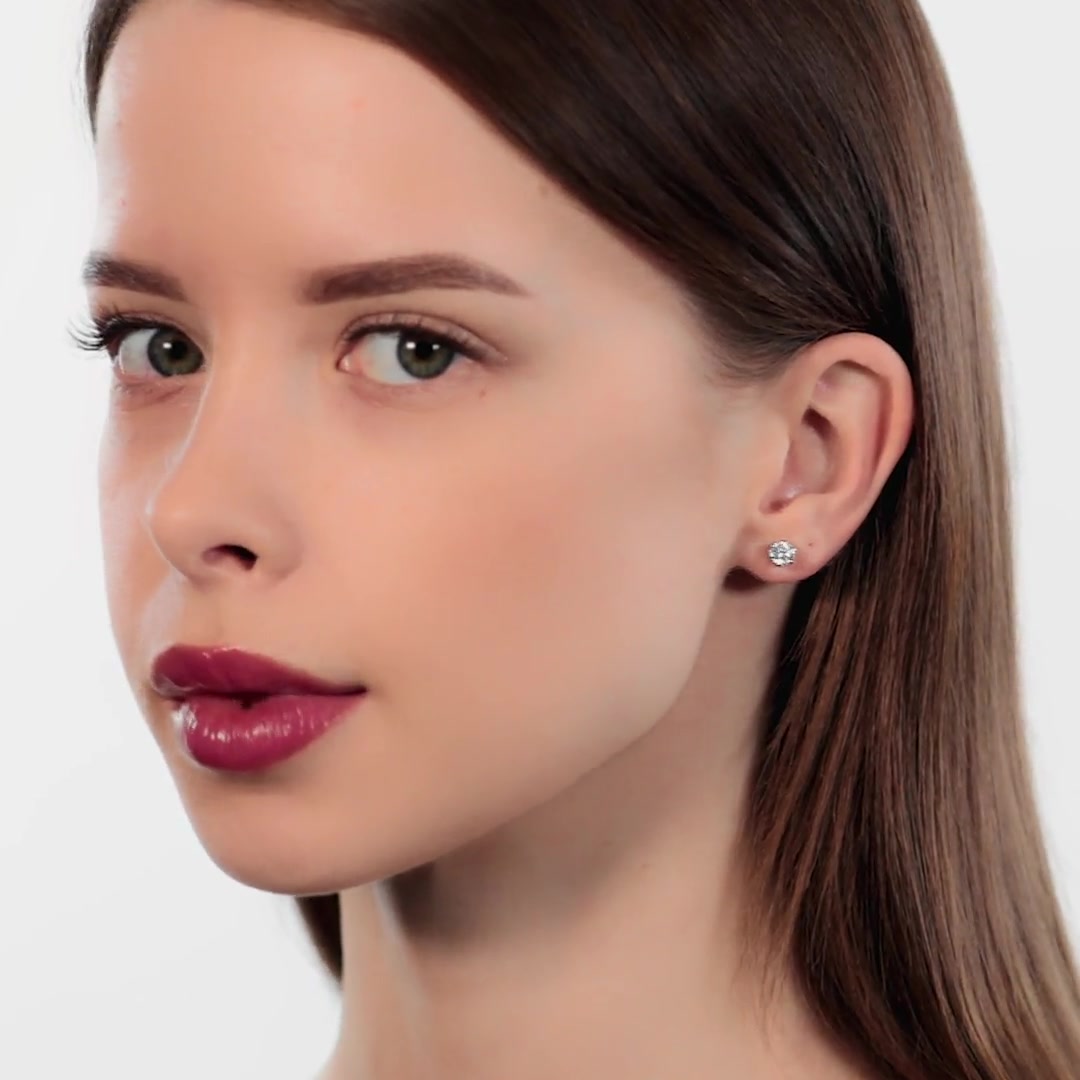 Золотые серьги с бриллиантами выращенными