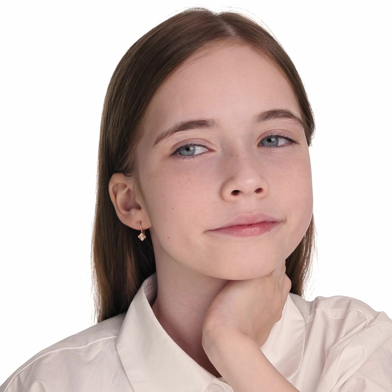 Золотые серьги с фианитами