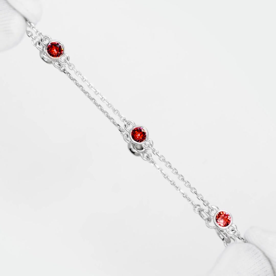 Серебряный браслет с кристаллами SWAROVSKI и родированием