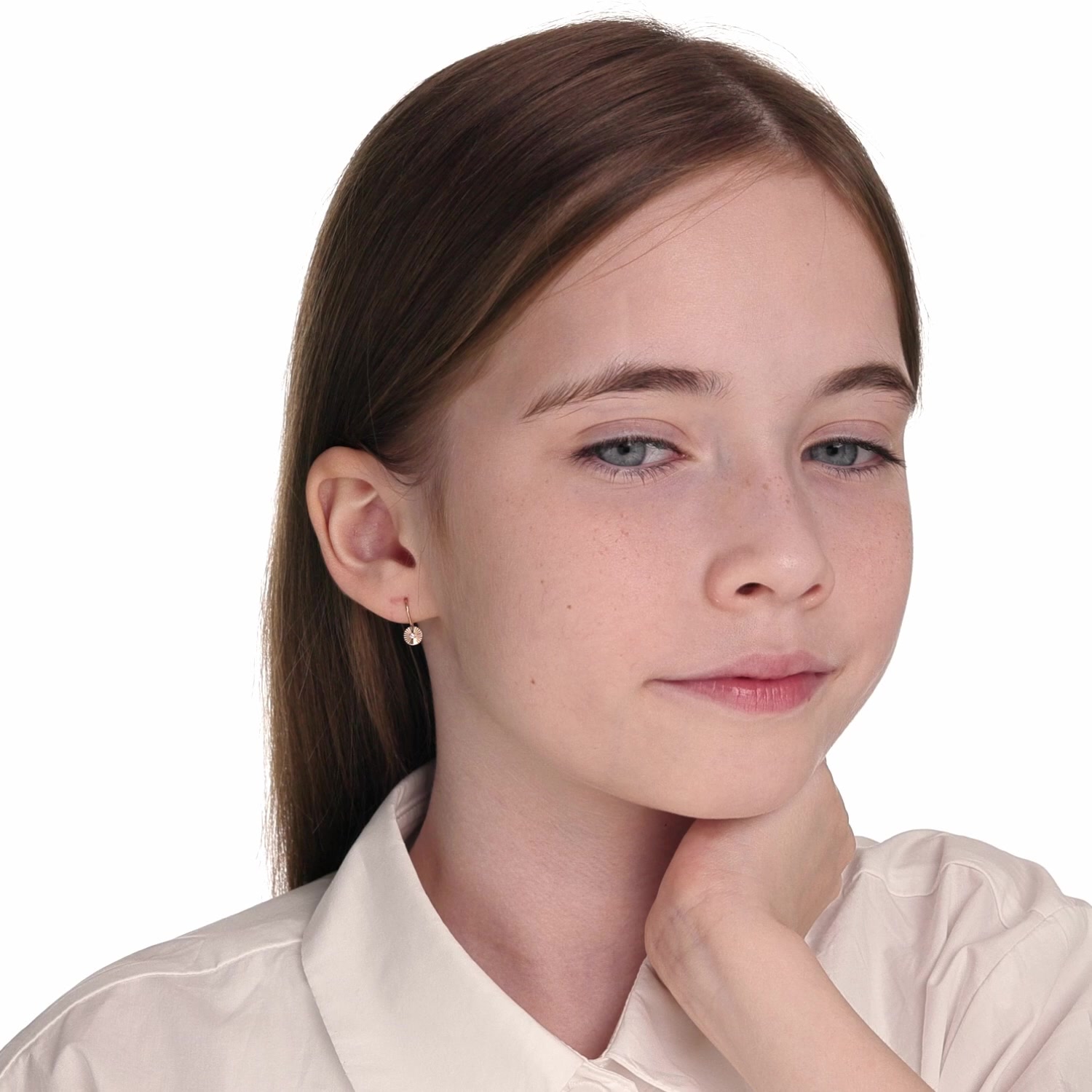 Золотые серьги с фианитами