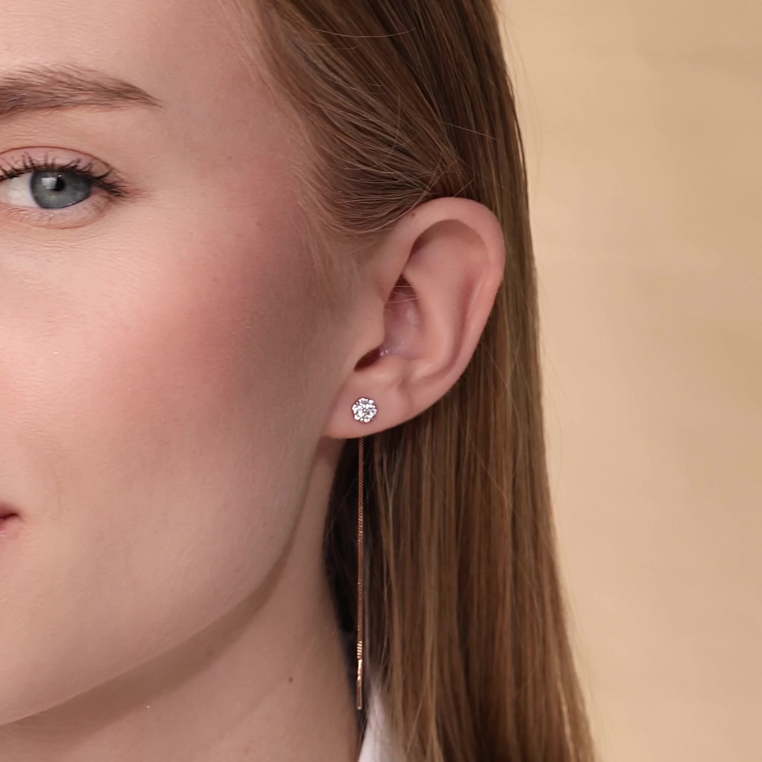 Золотые серьги с фианитами