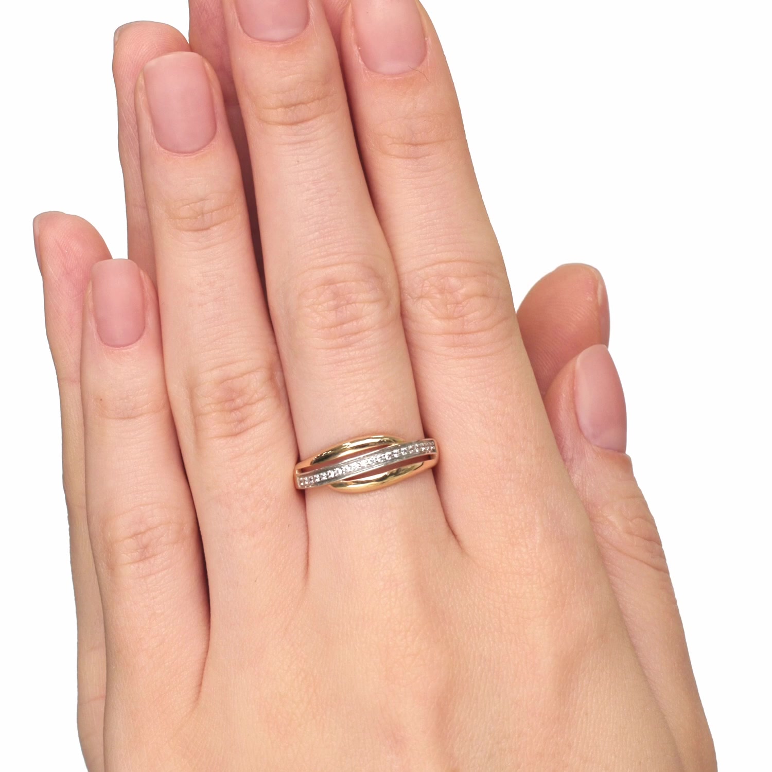 Золотое кольцо с фианитами