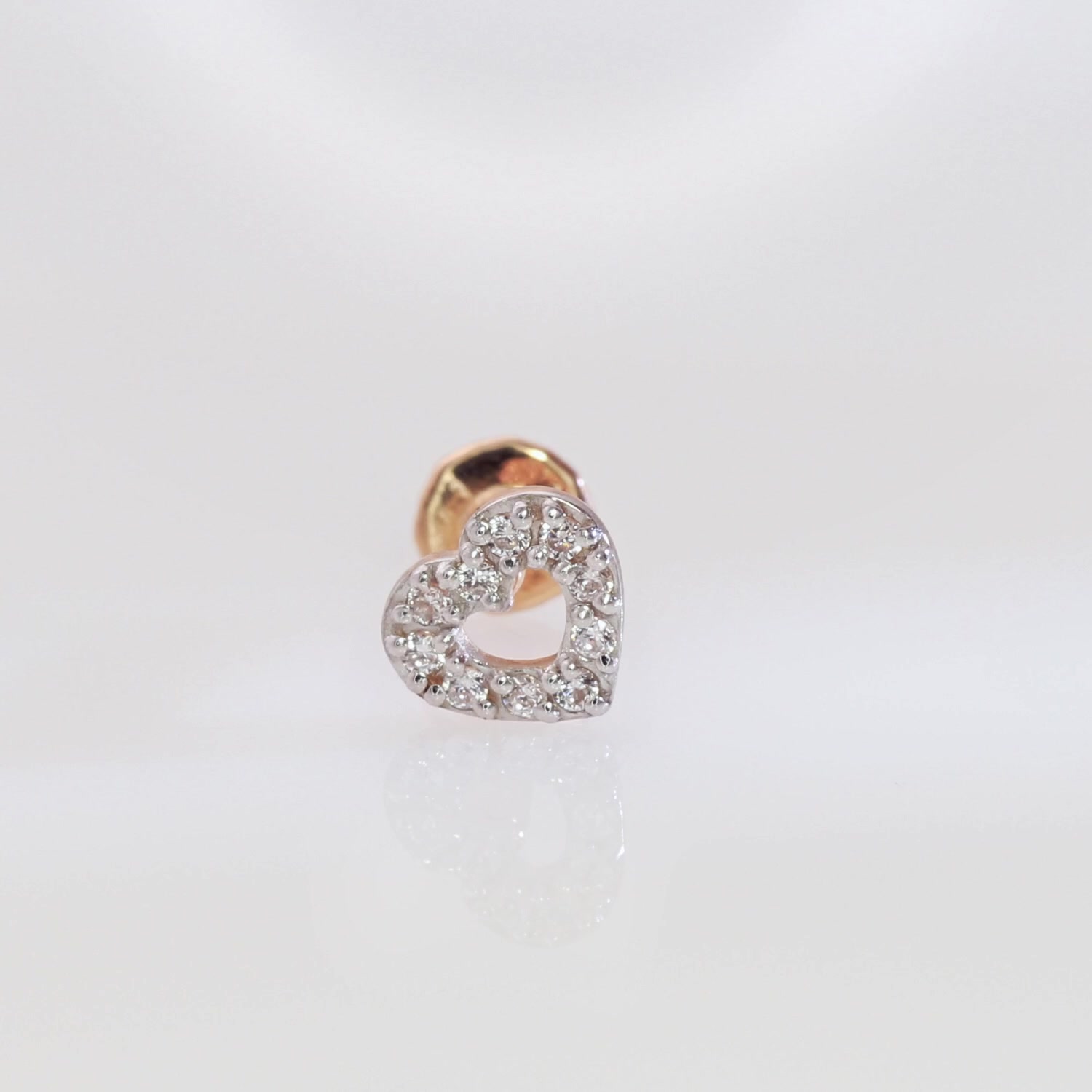 Золотой пирсинг с фианитами