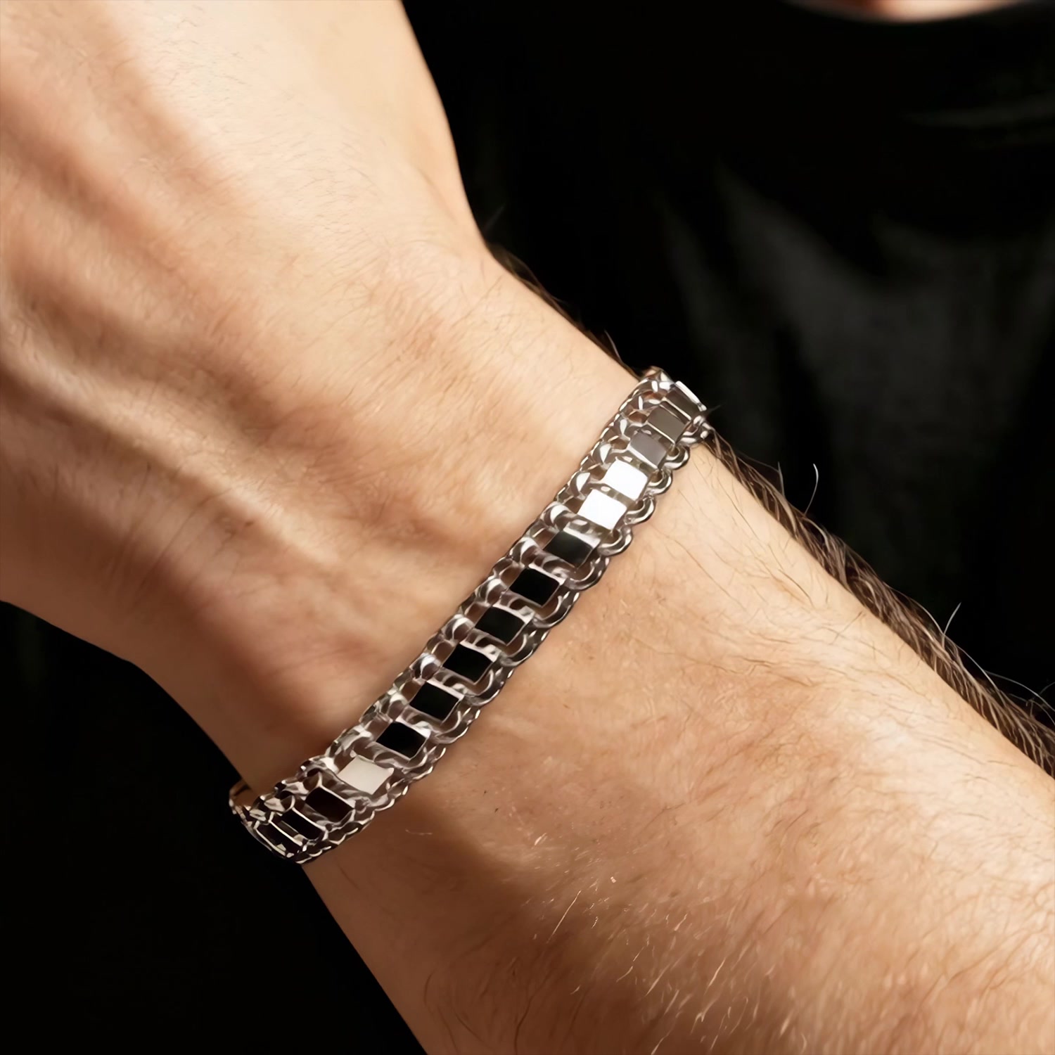 Серебряный браслет ручной работы полновесный