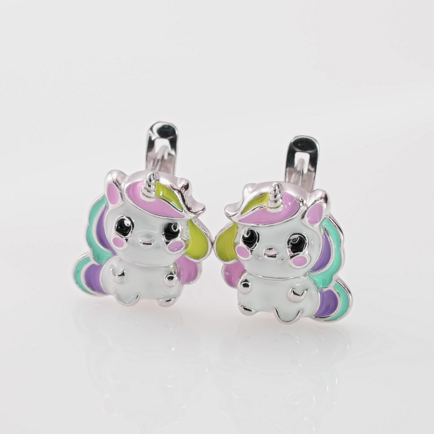 Серебряные серьги с эмалью