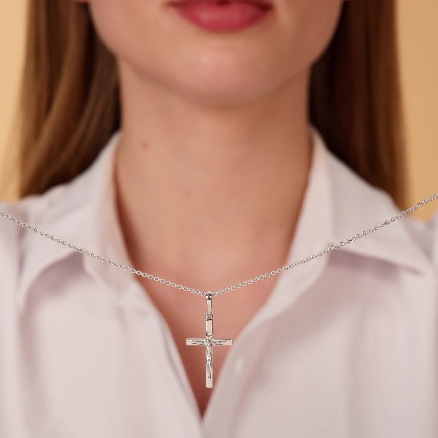 Серебряный православный крест