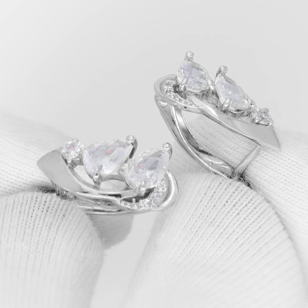 Серебряные серьги с хрусталем и фианитами