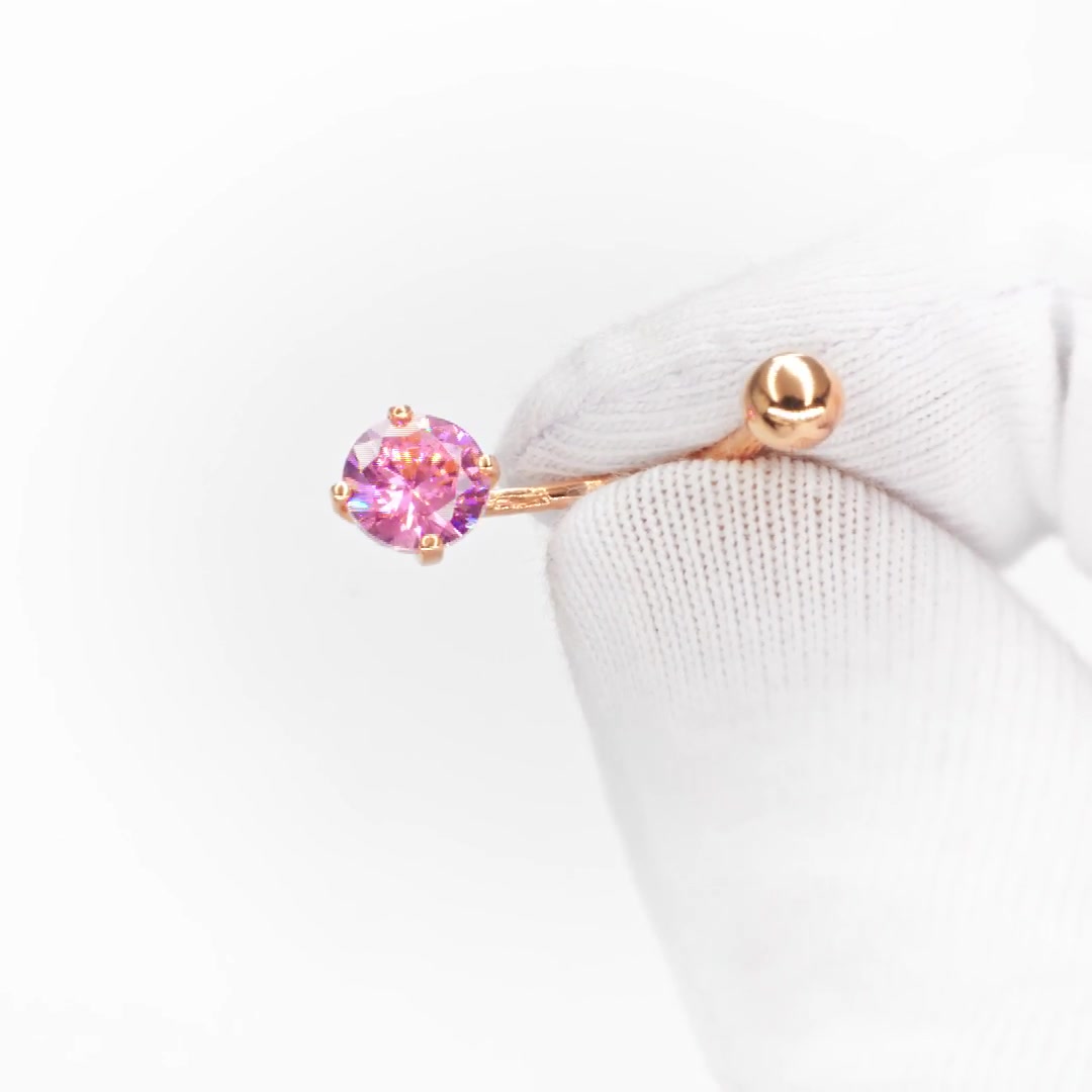 Золотой пирсинг с имитацией шпинели