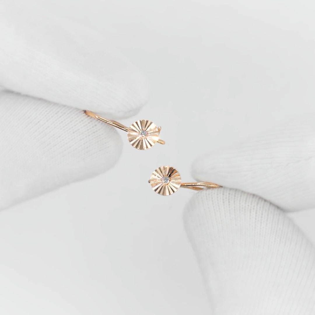 Золотые серьги с фианитами