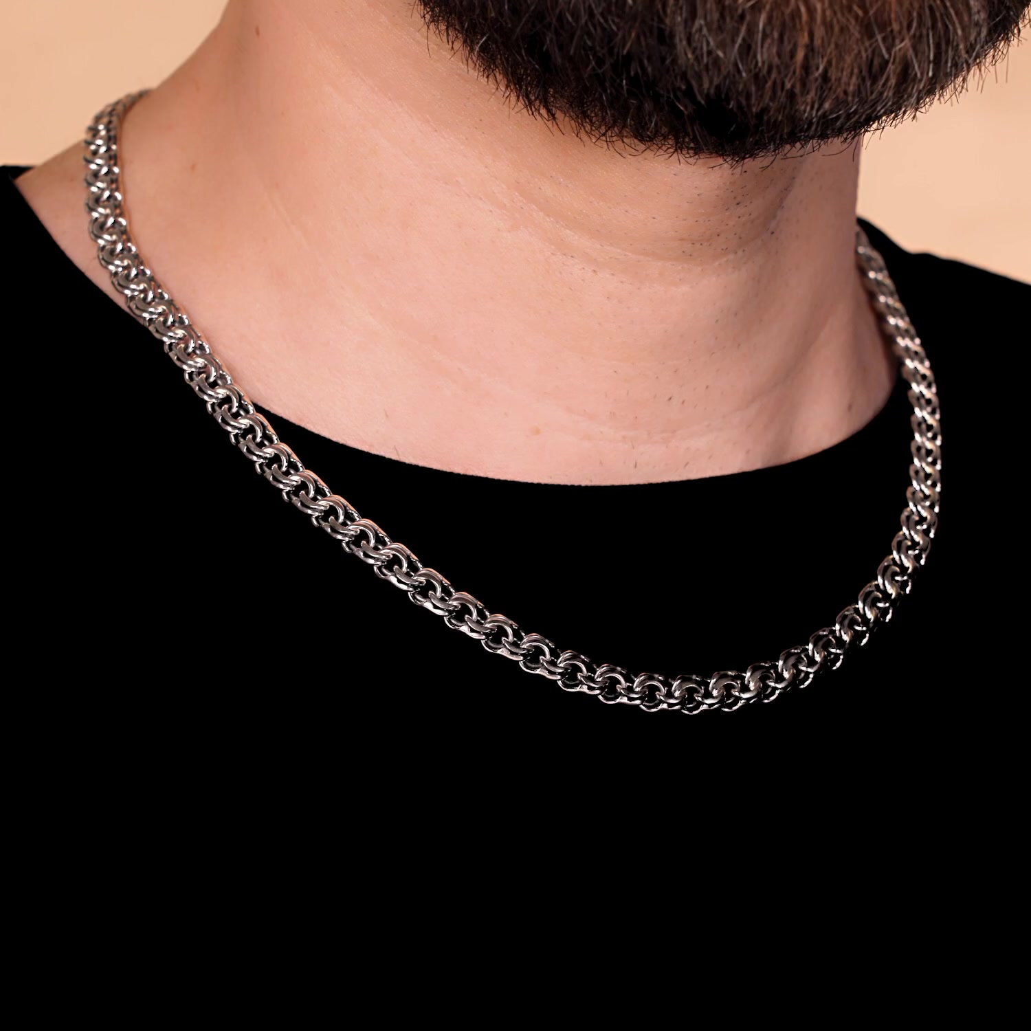 Серебряная цепь ручной работы полновесная