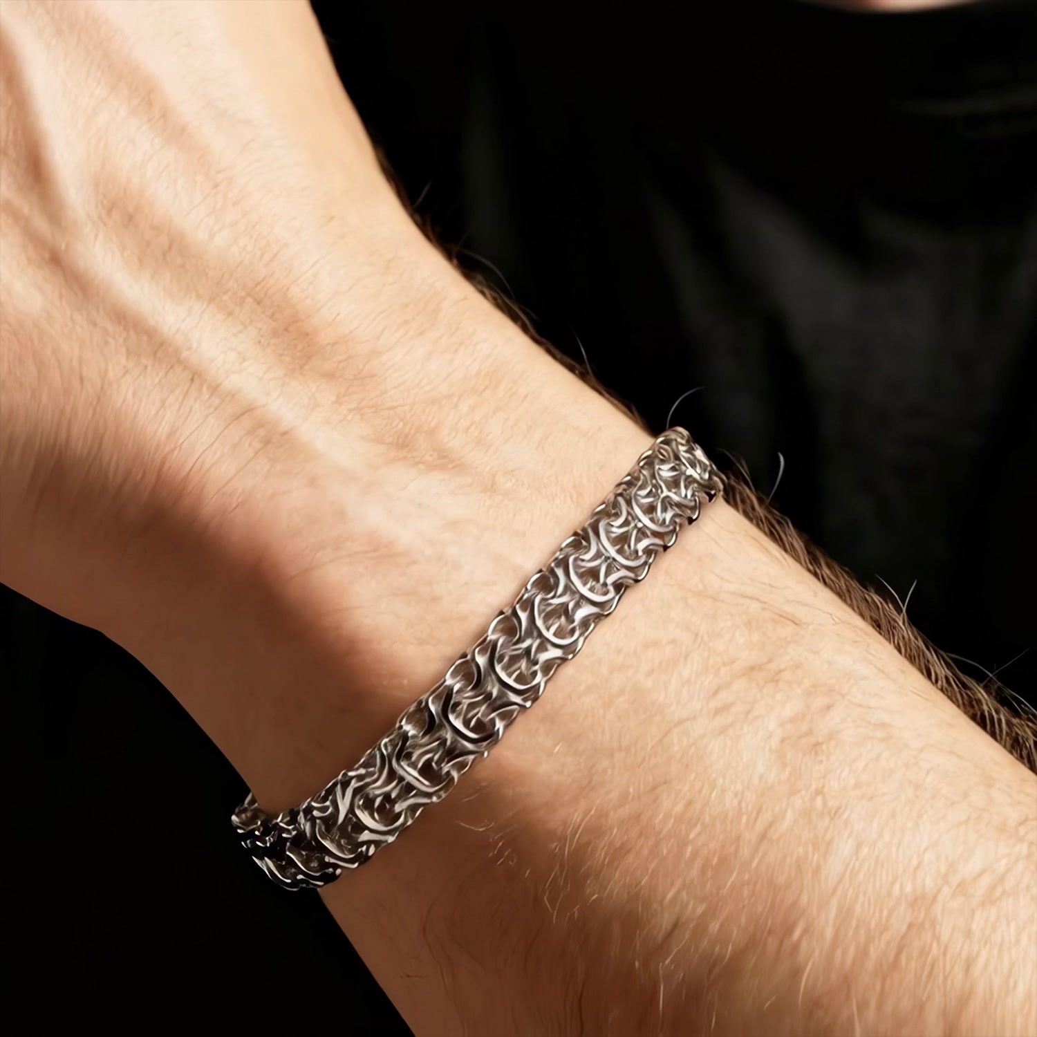 Серебряный браслет ручной работы полновесный