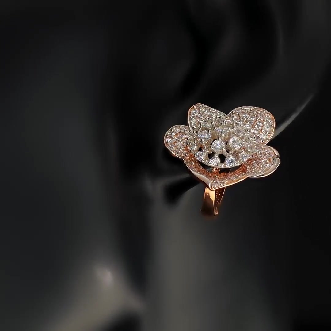 Золотые серьги с фианитами