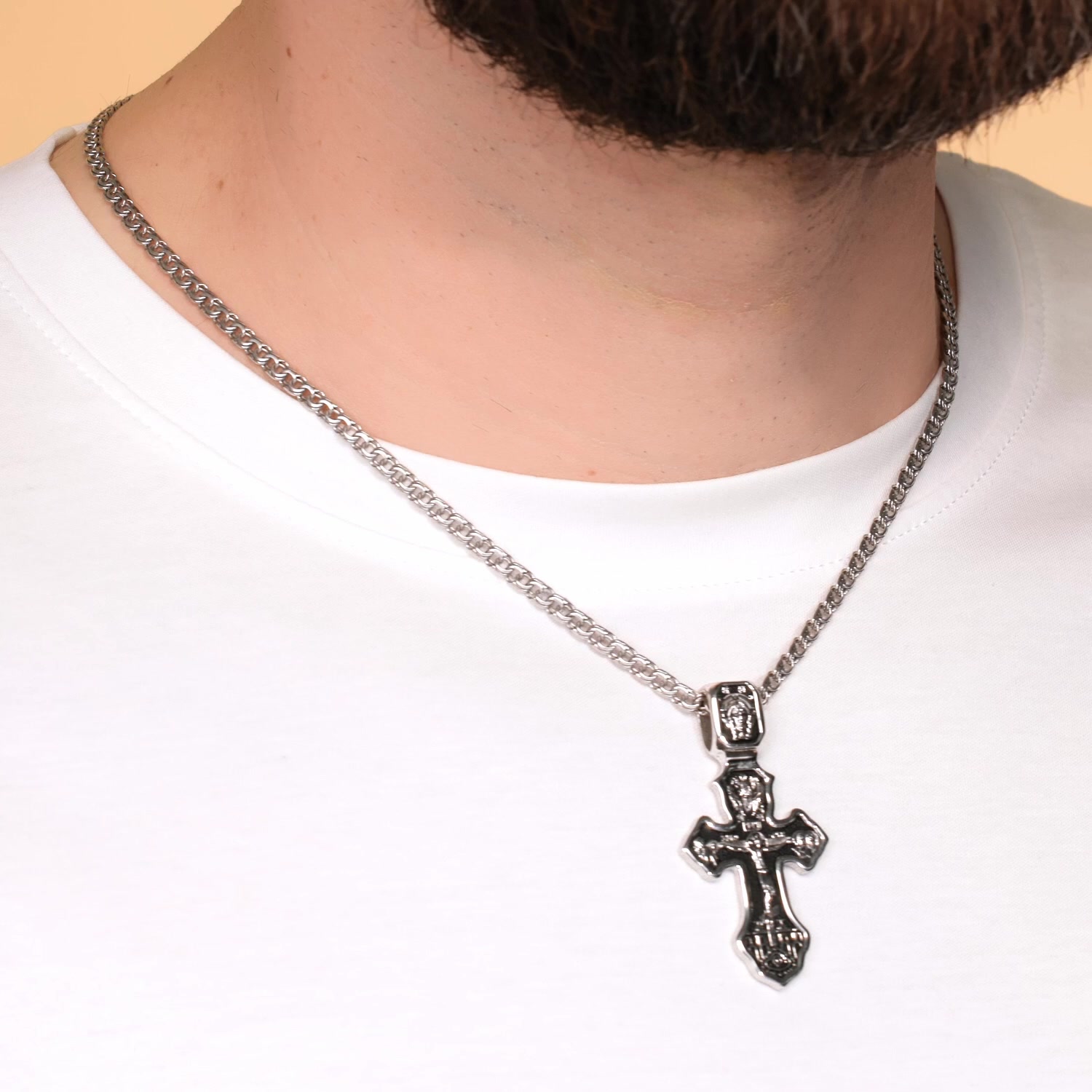 Серебряный православный крест