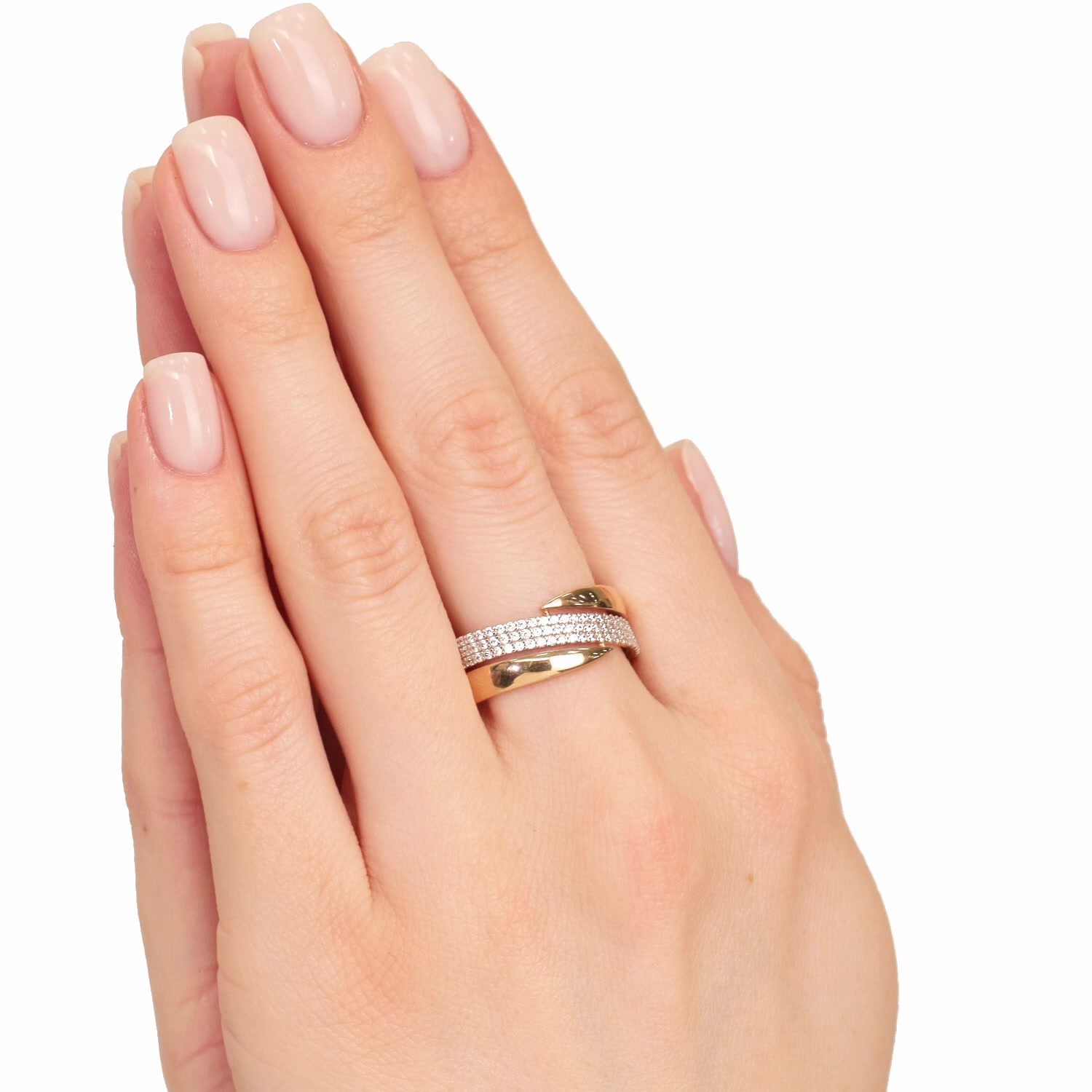 Золотое кольцо с фианитами