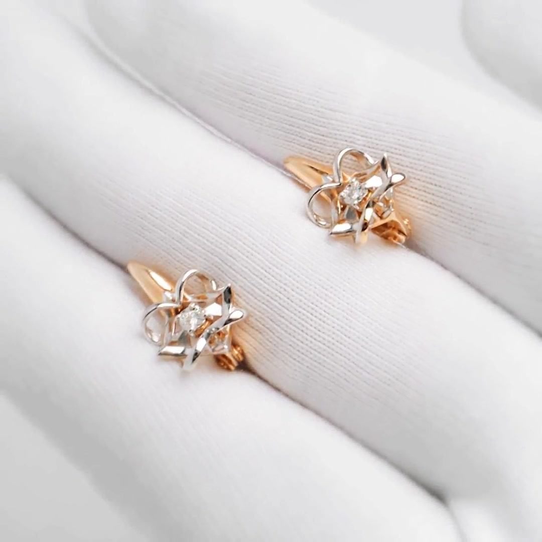 Золотые серьги с бриллиантами