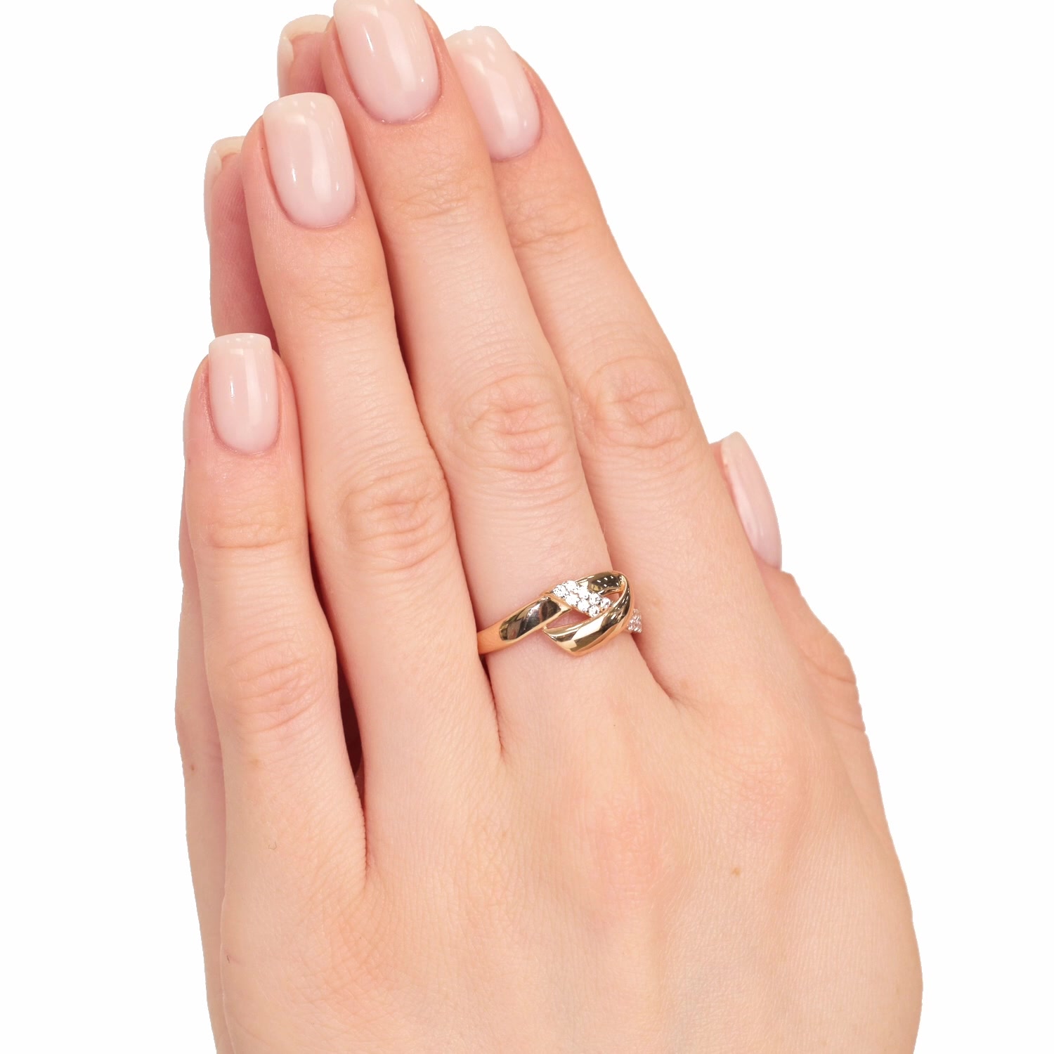 Золотое кольцо с фианитами