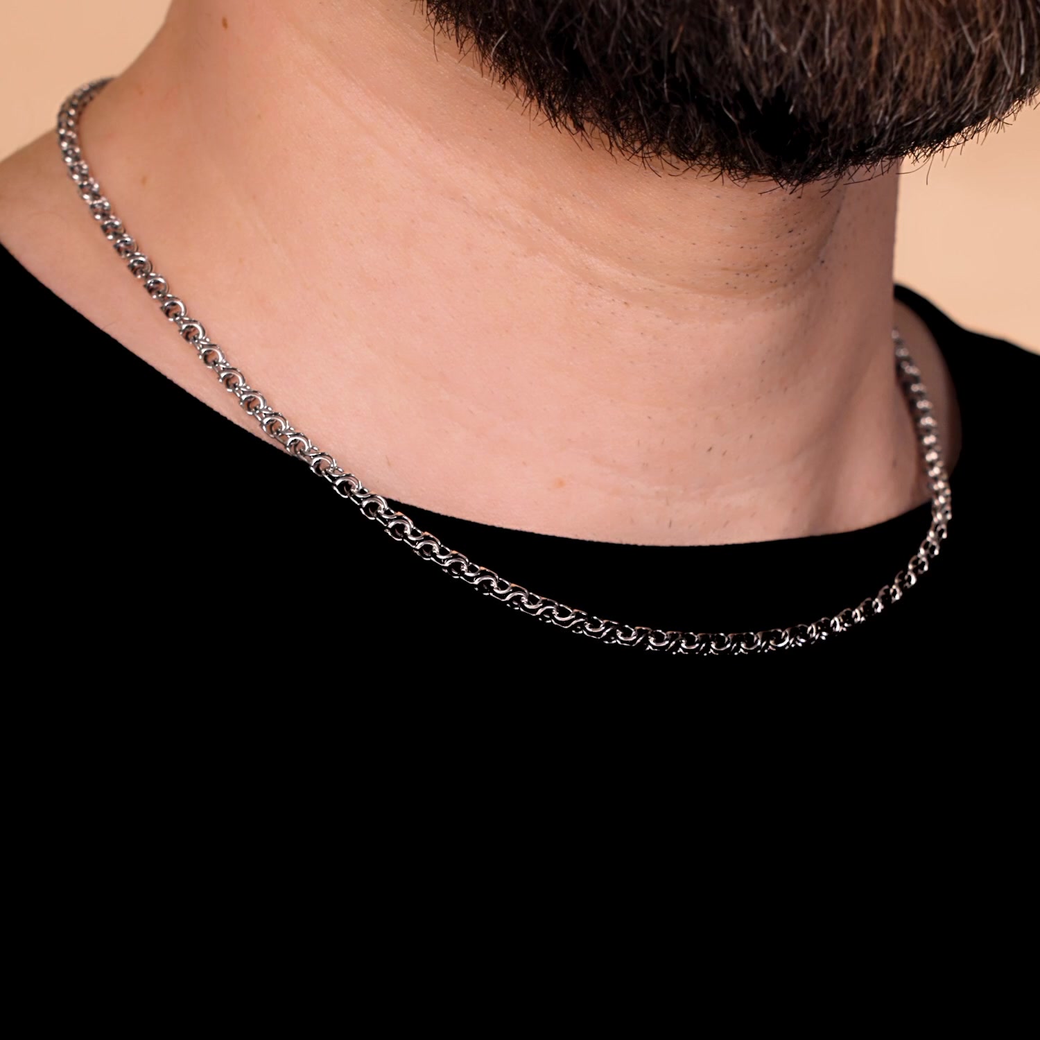 Серебряная цепь ручной работы полновесная