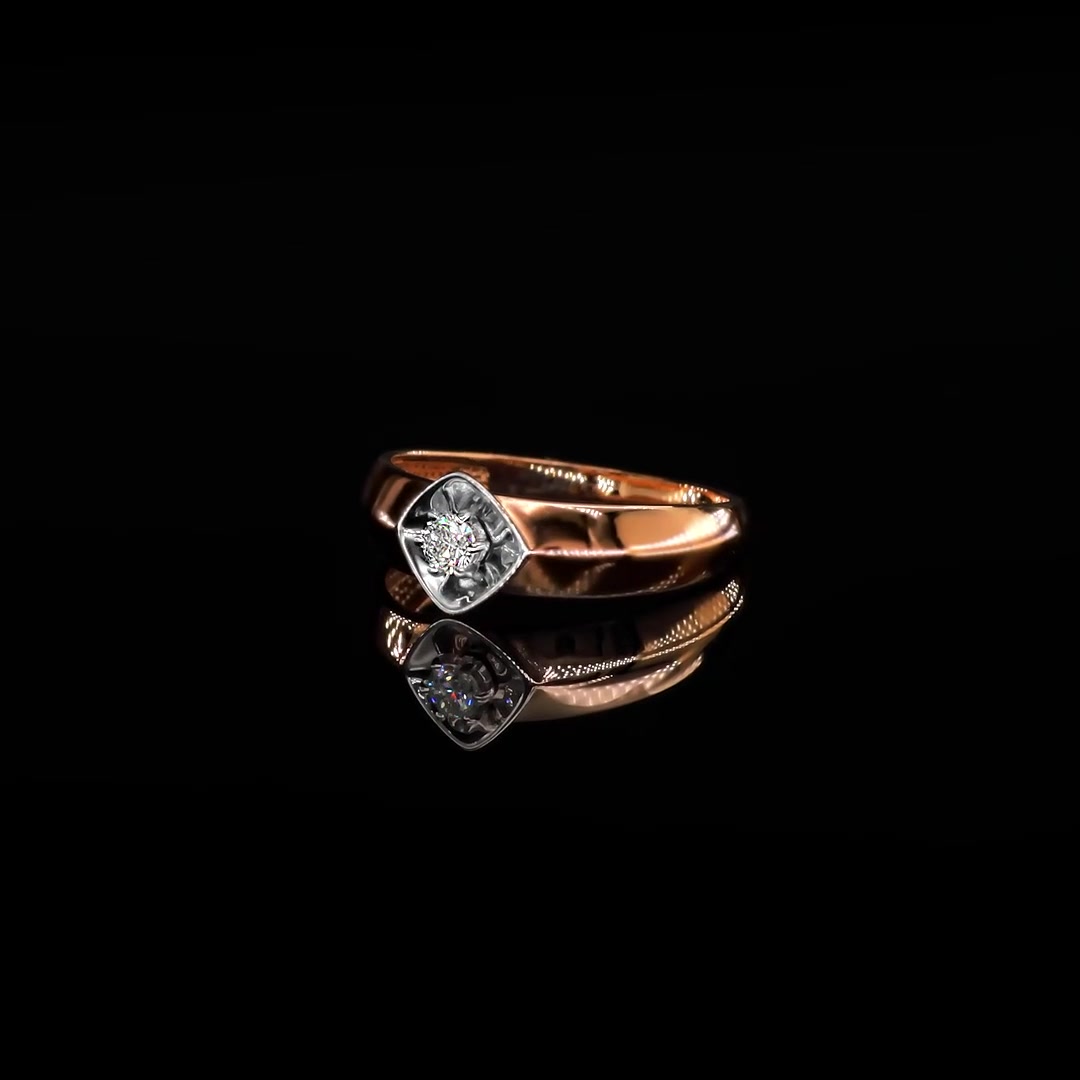 Золотое кольцо с бриллиантом