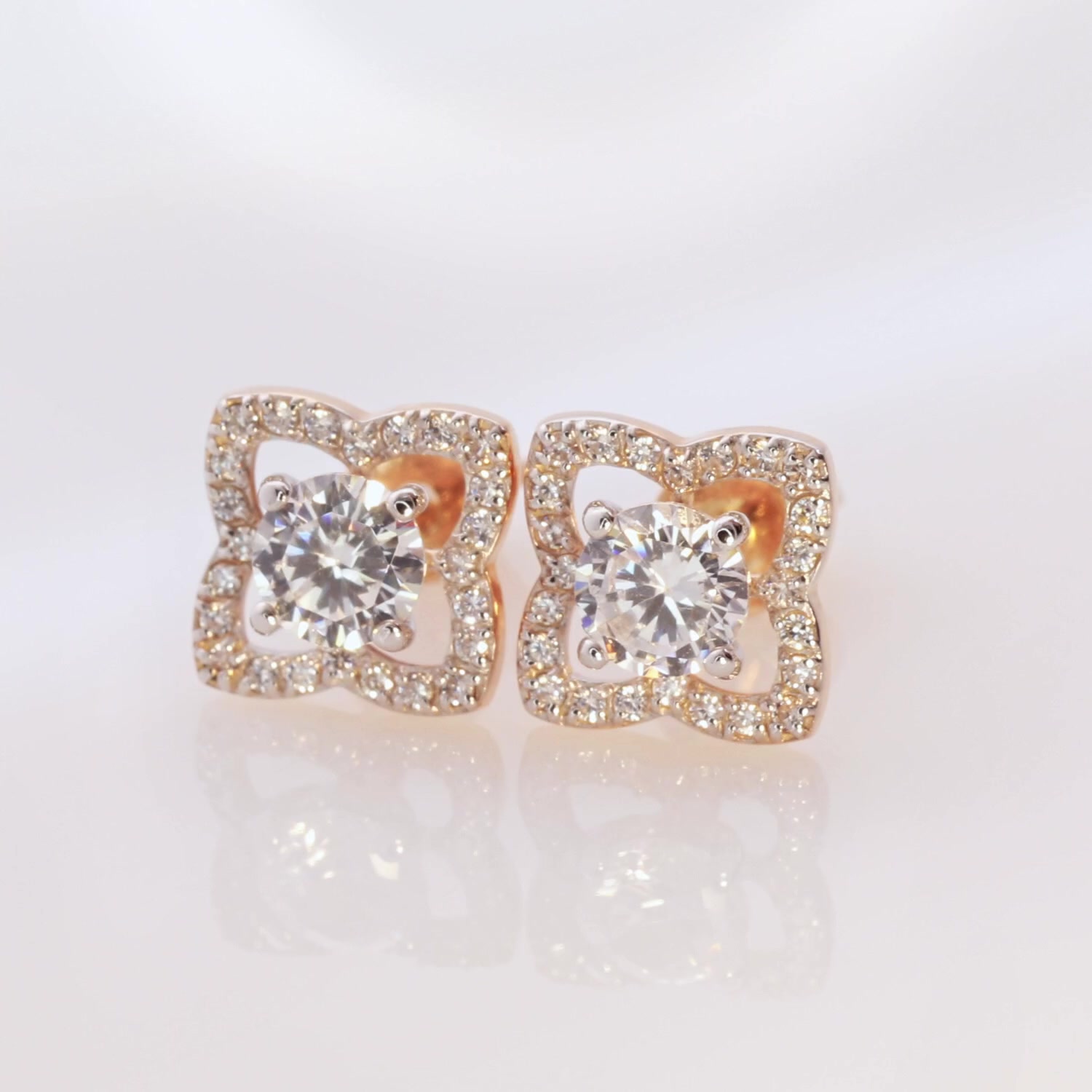 Золотые серьги с фианитами