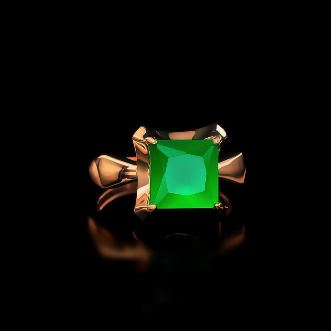 Золотое кольцо с агатом