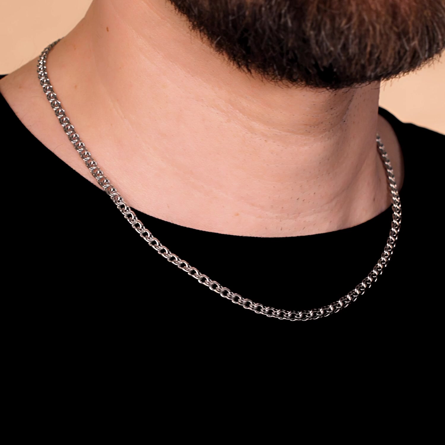 Серебряная цепь ручной работы полновесная