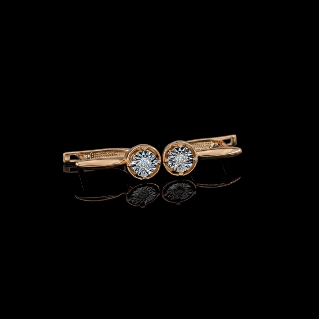 Золотые серьги с бриллиантами