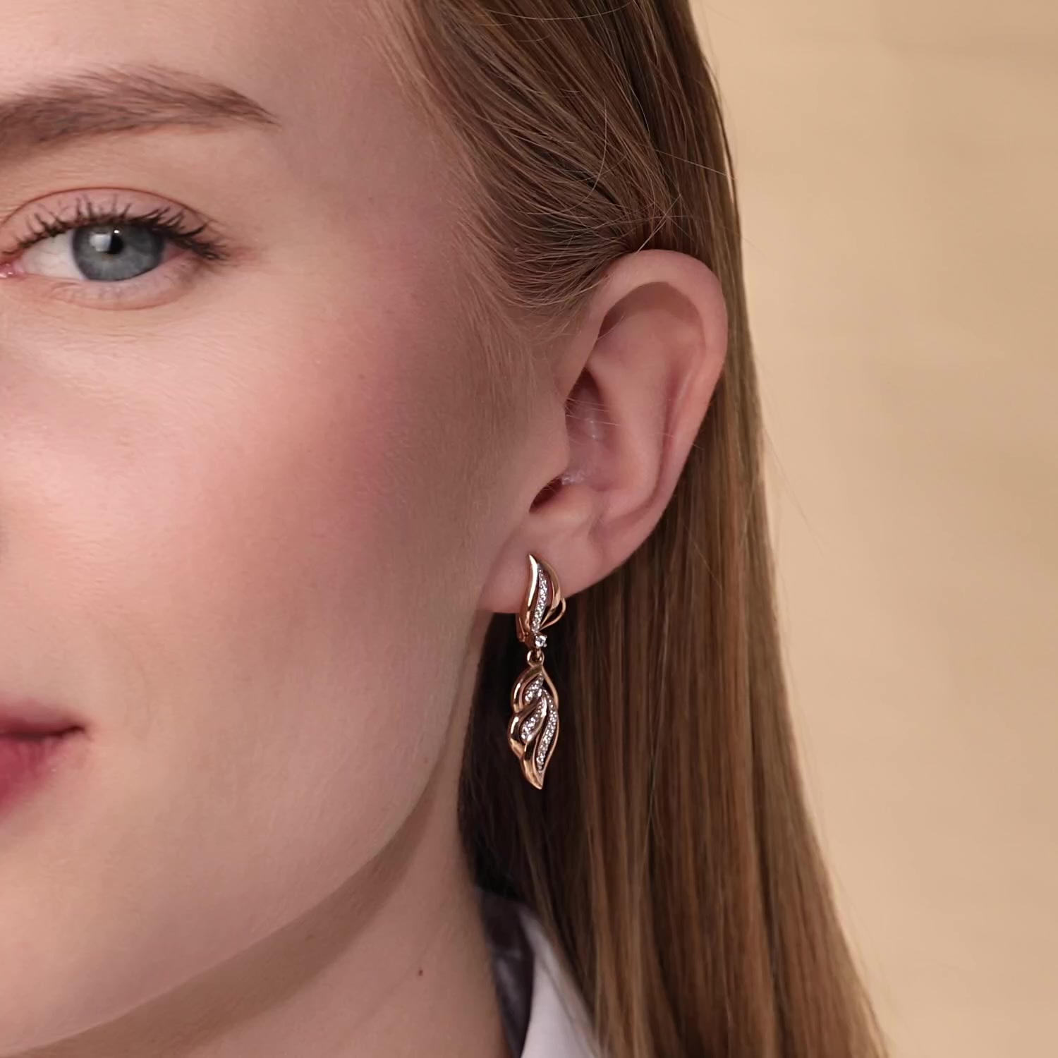 Золотые серьги с фианитами