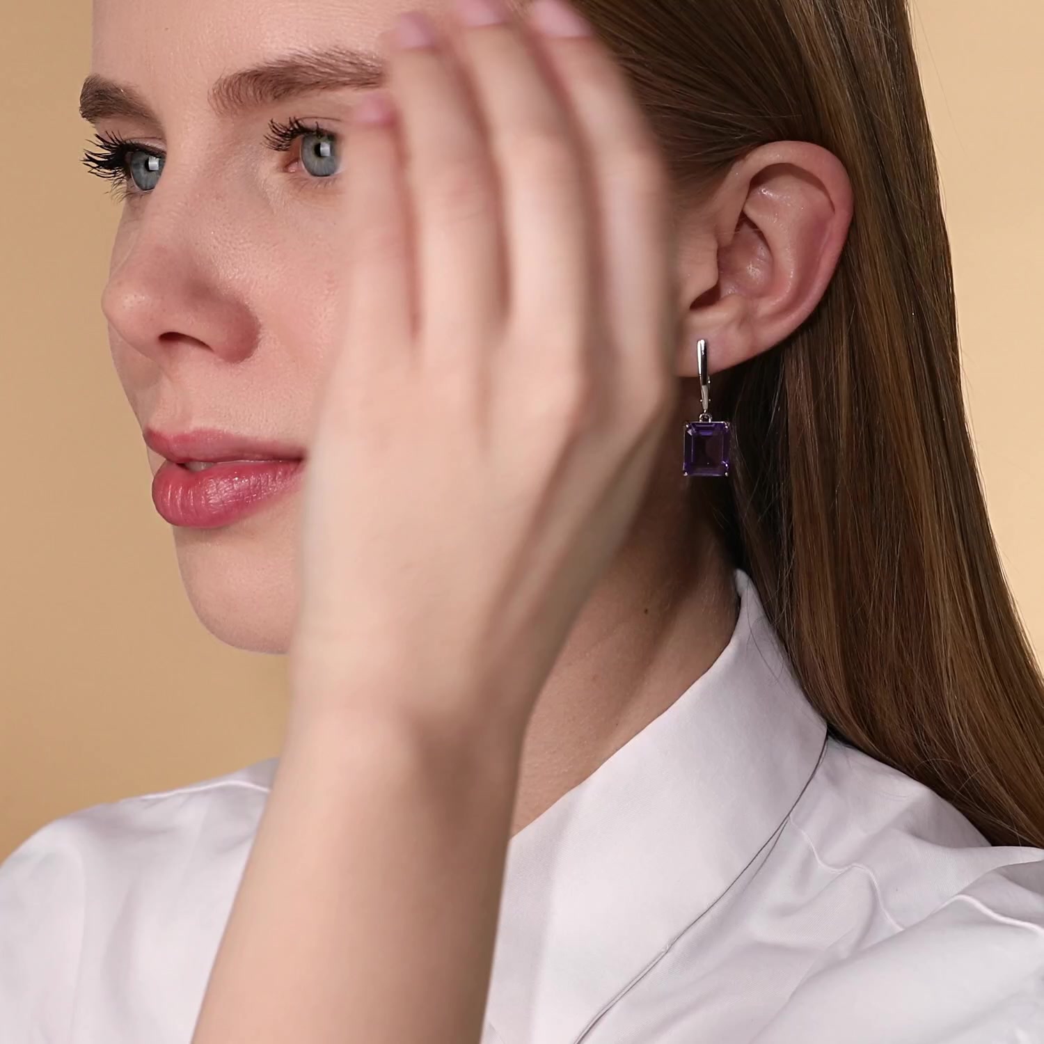 Серебряные серьги с фианитами