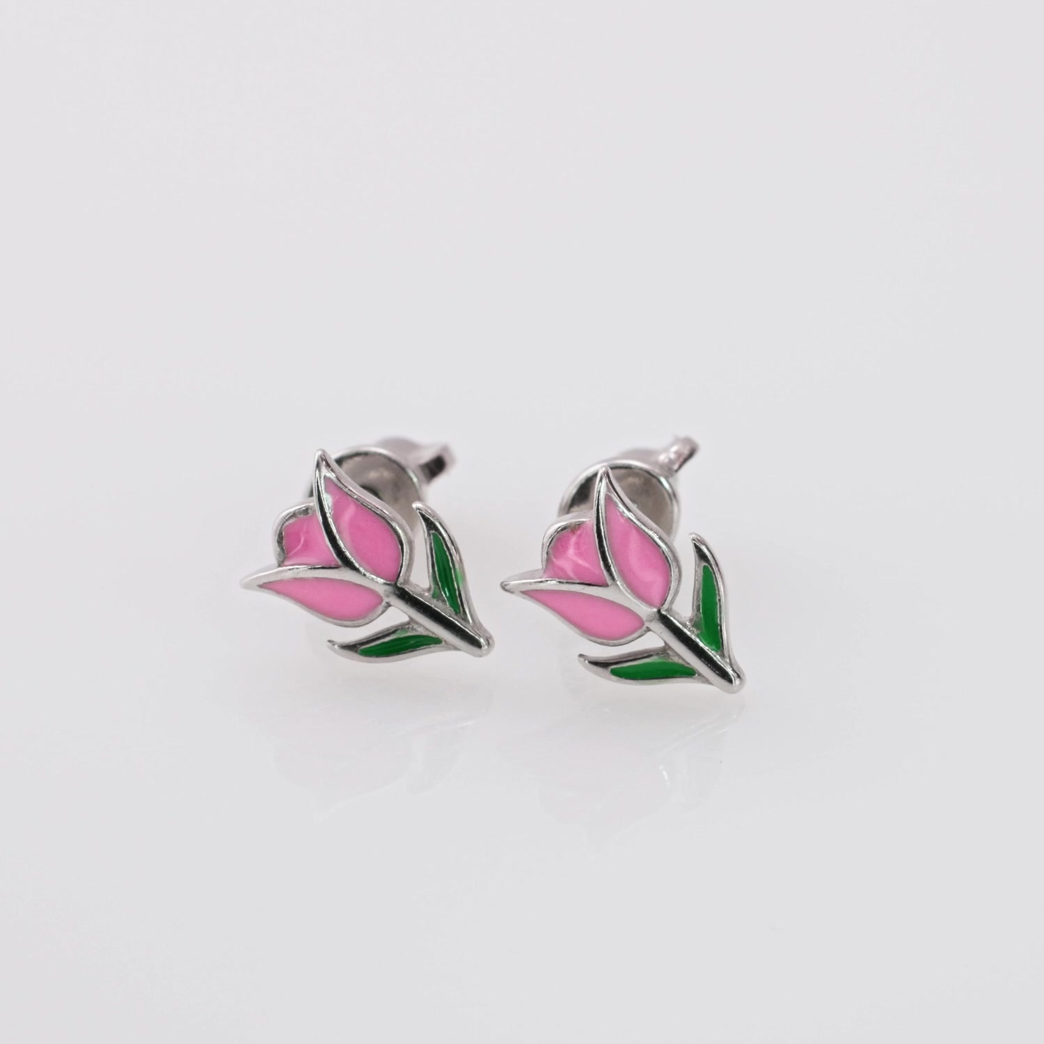 Серебряные серьги с эмалью