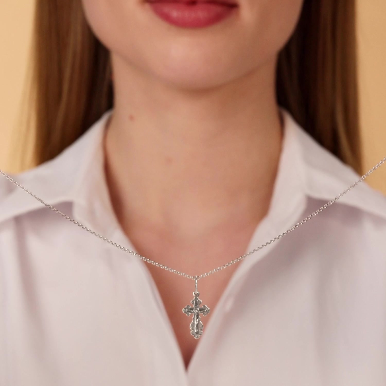 Серебряный православный крест