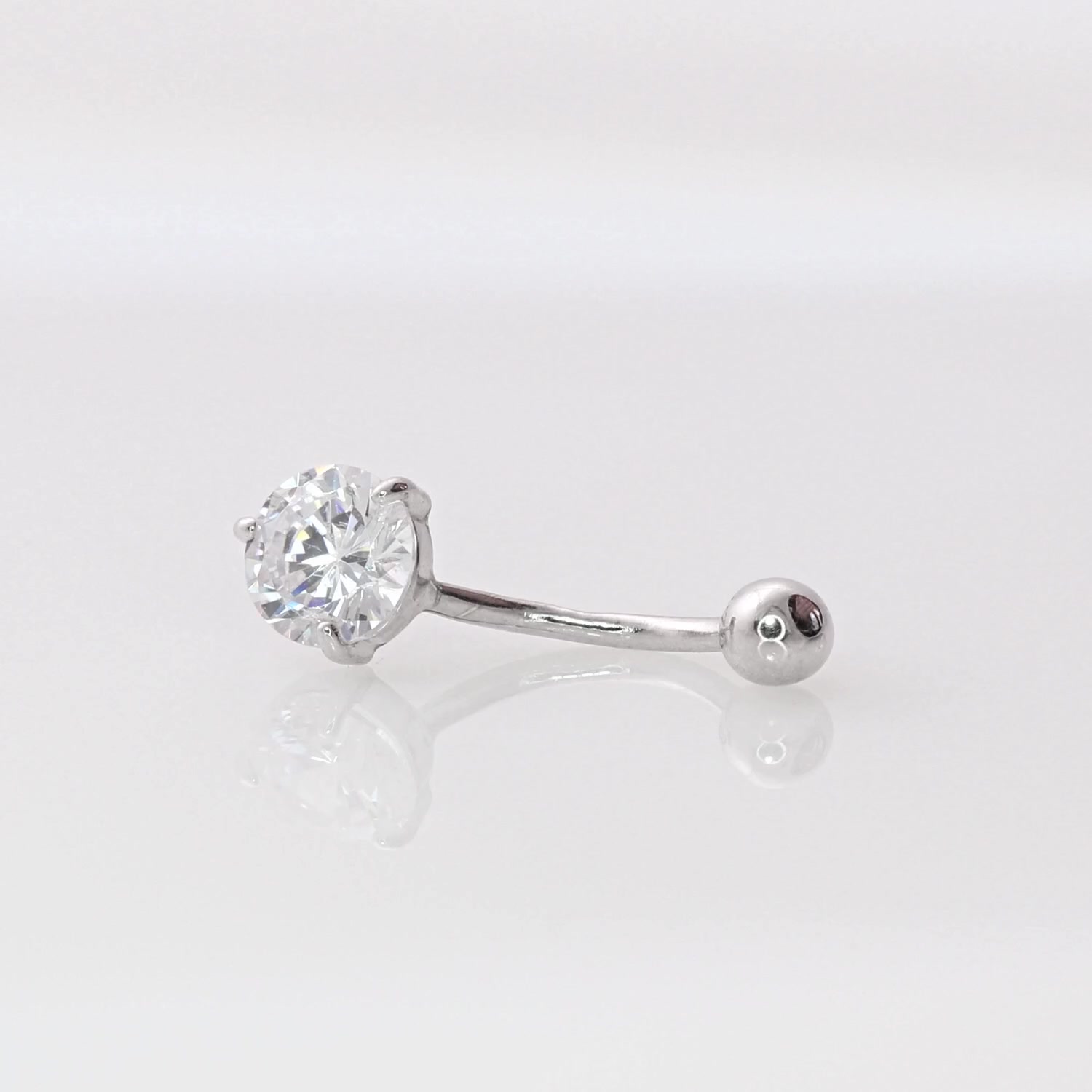 Серебряный пирсинг с фианитом