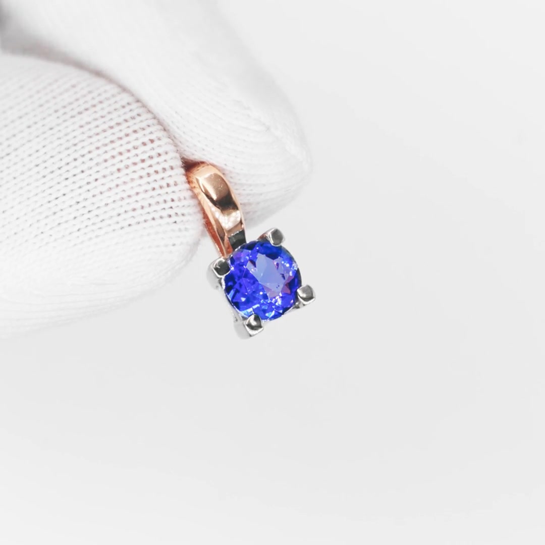 Золотая подвеска с танзанитом