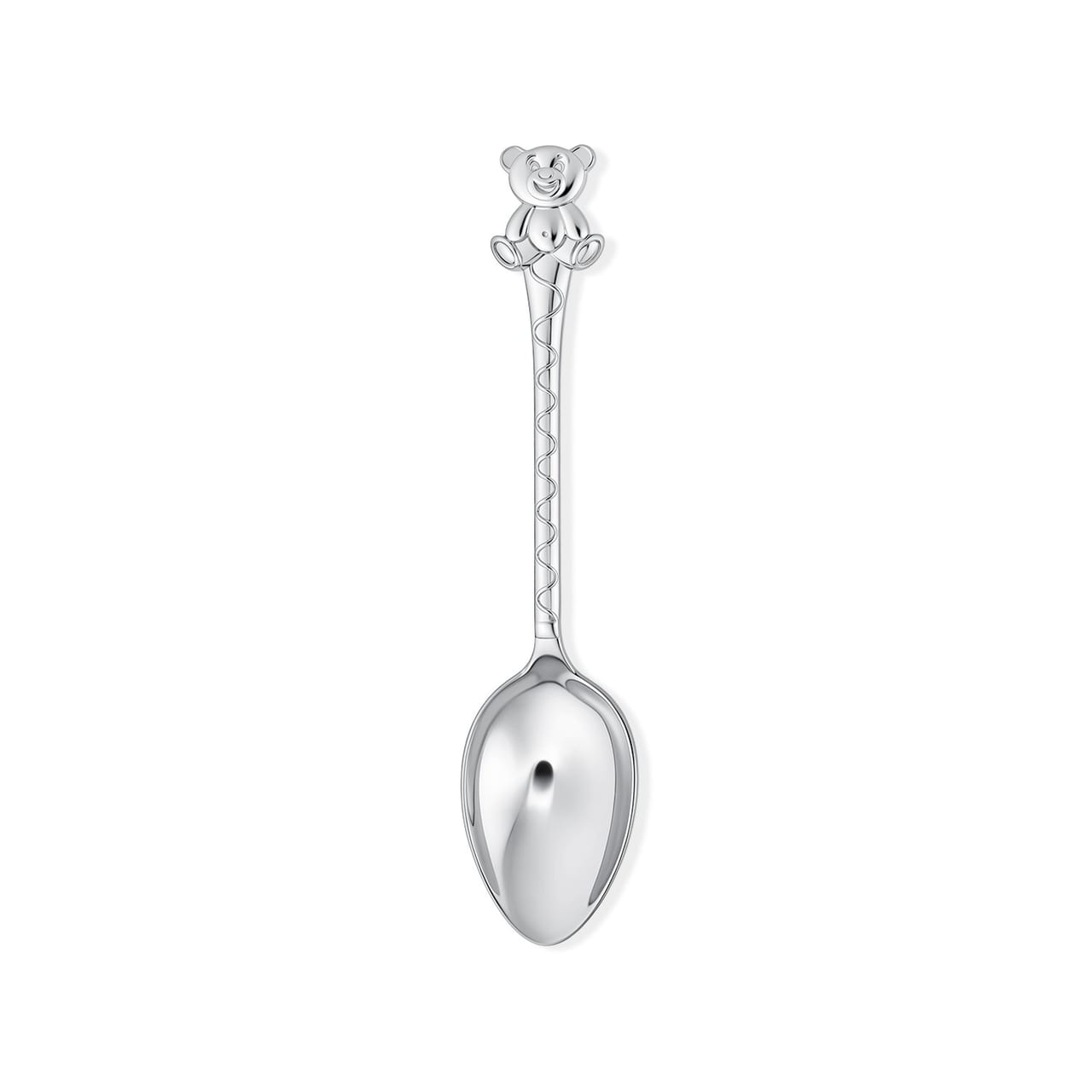 Серебряная детская ложечка с фигуркой медвежонка