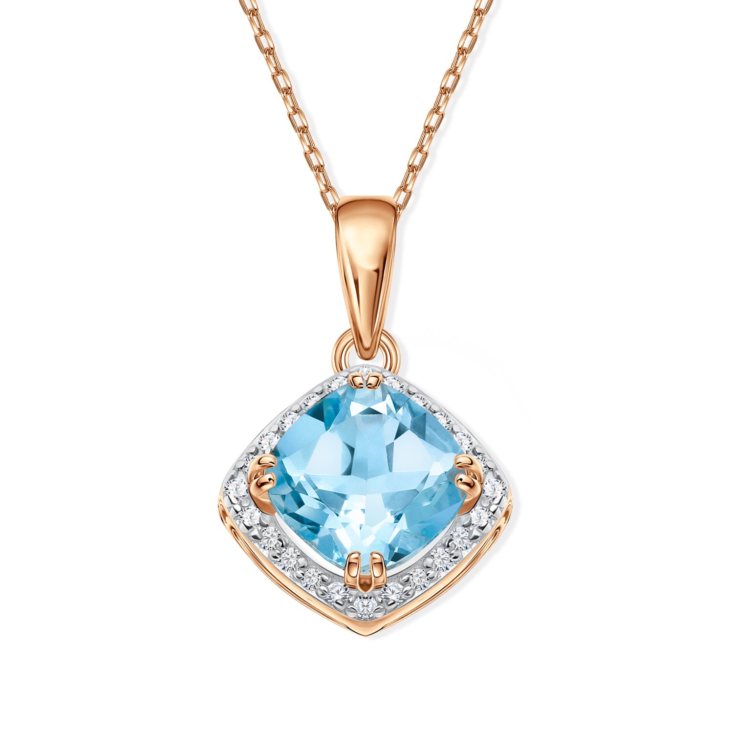 Фото «Золотая подвеска с топазом и бриллиантами»