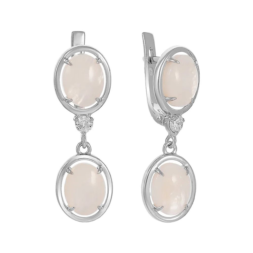 Фото «Серьги из серебра с перламутром и фианитами»