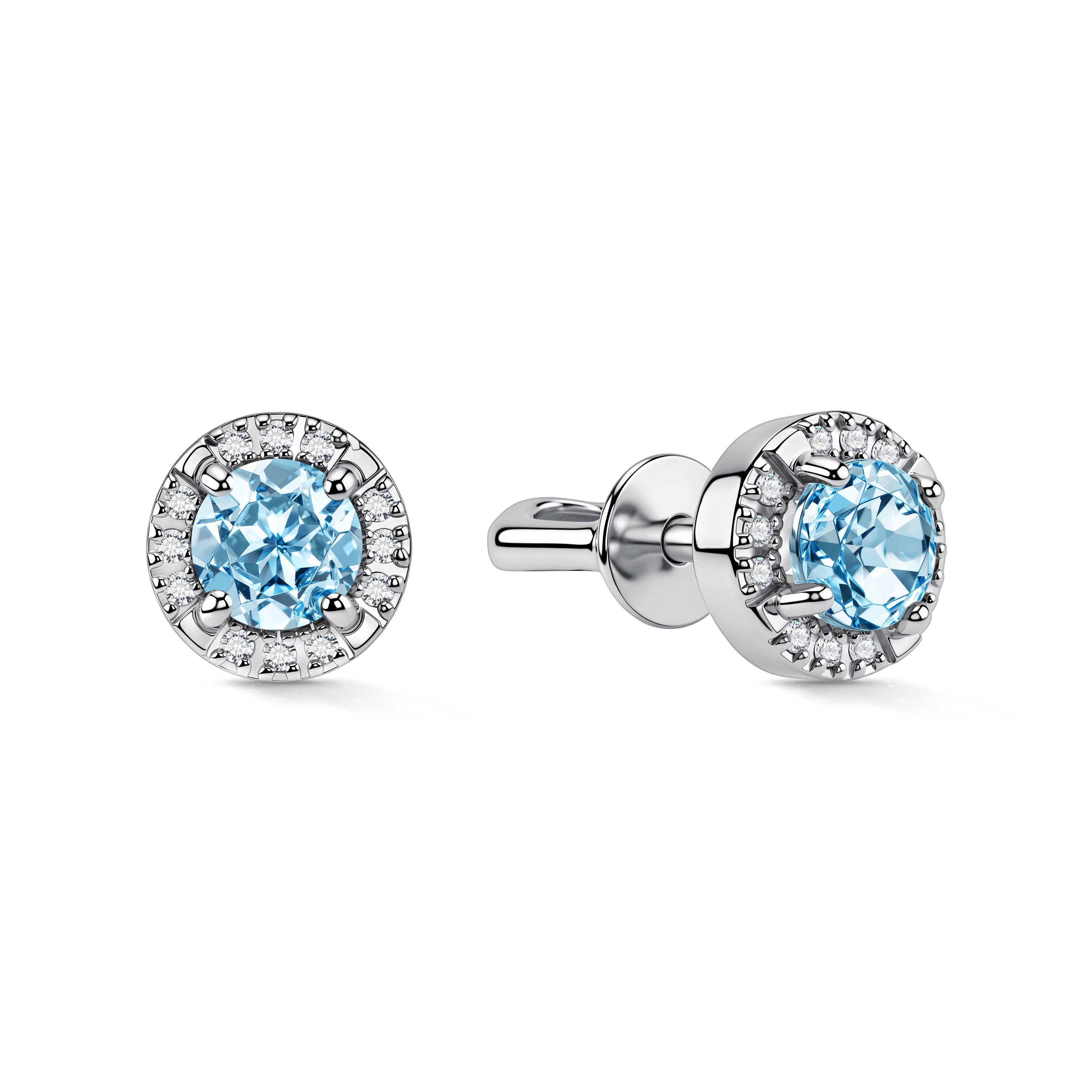 Фото «Золотые серьги с топазами Swiss и бриллиантами»