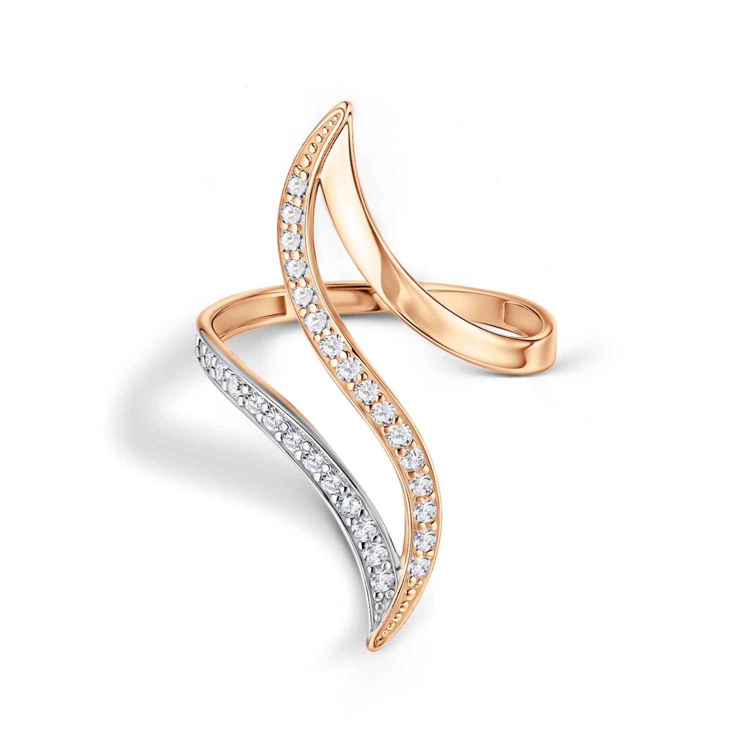 Золотое кольцо с фианитами