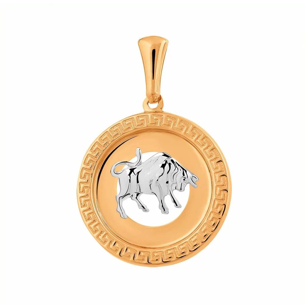 Золотая подвеска со знаком зодиака Телец