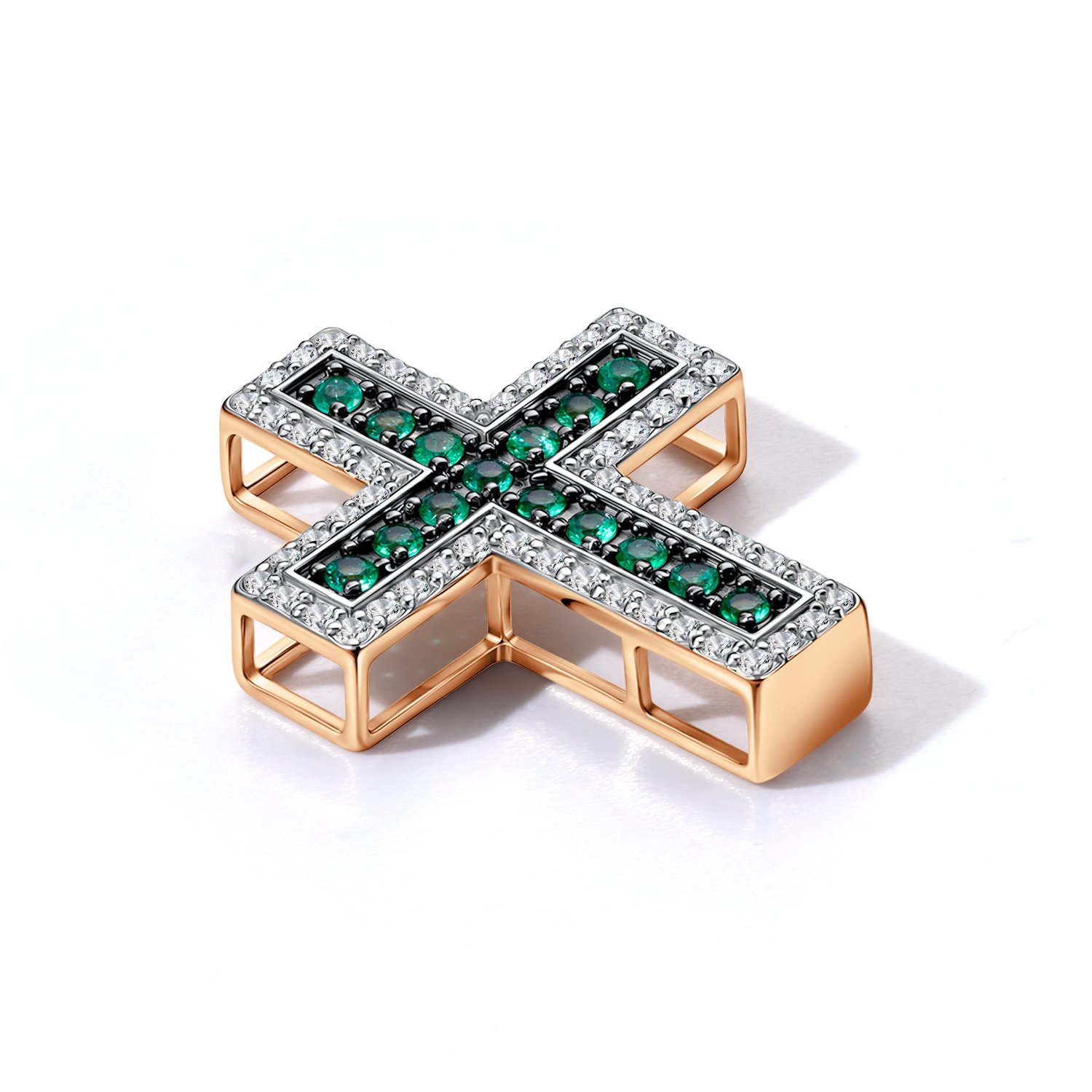 Золотая подвеска с изумрудами и бриллиантами