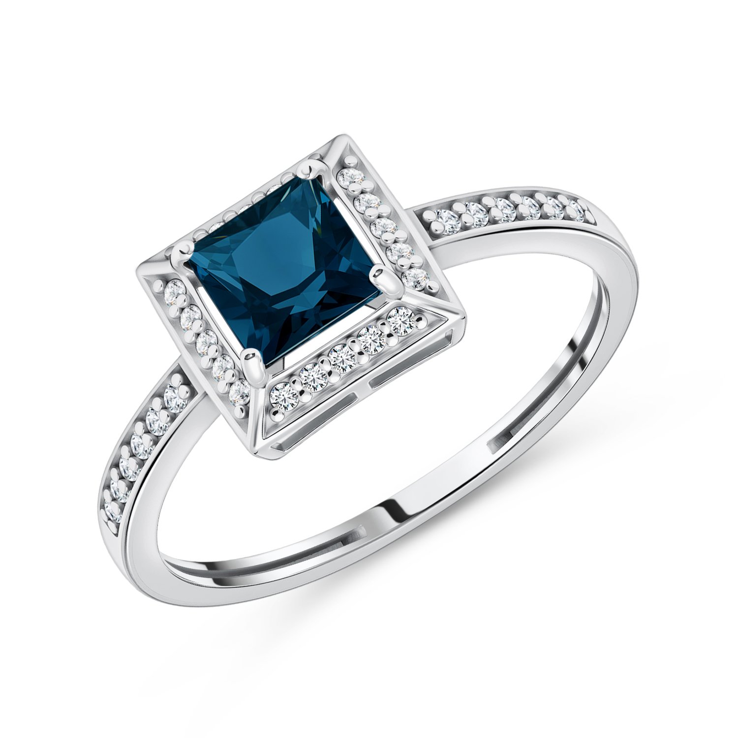 Фото «Золотое кольцо с топазом London и фианитами»