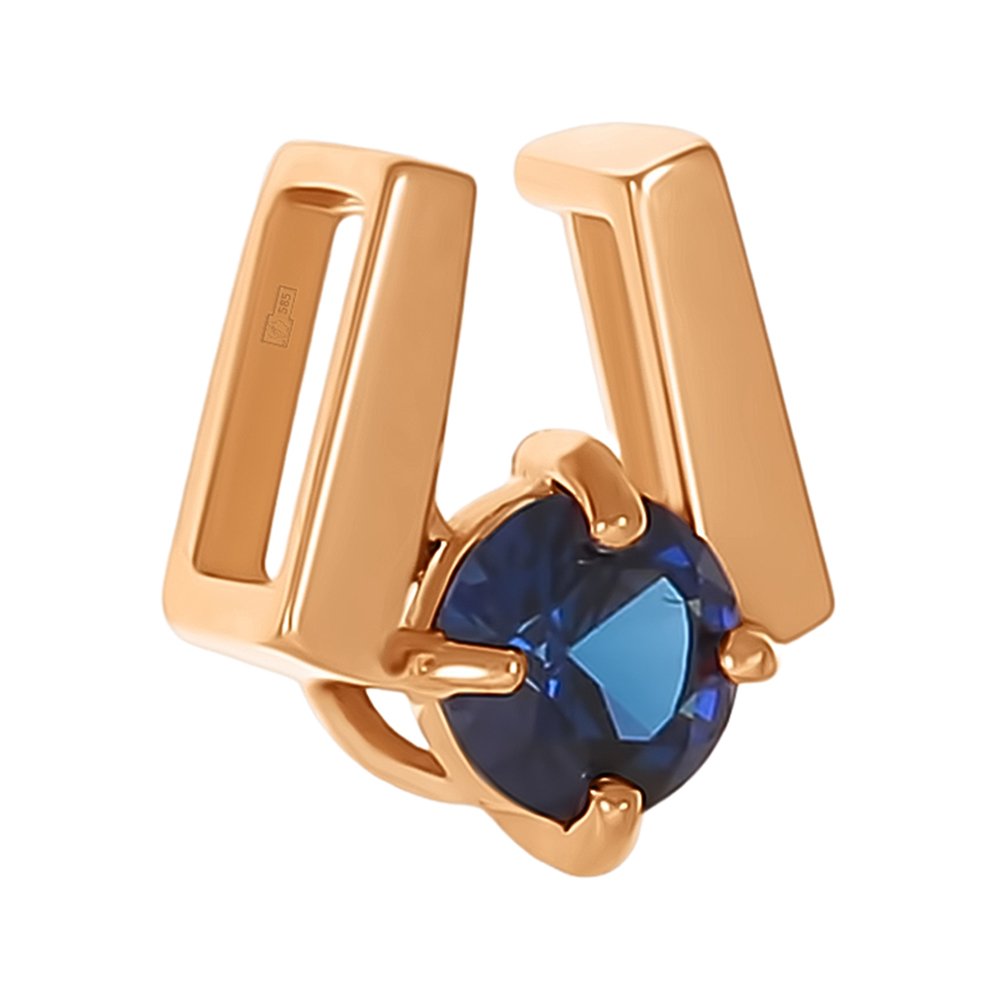 Золотая подвеска с сапфиром