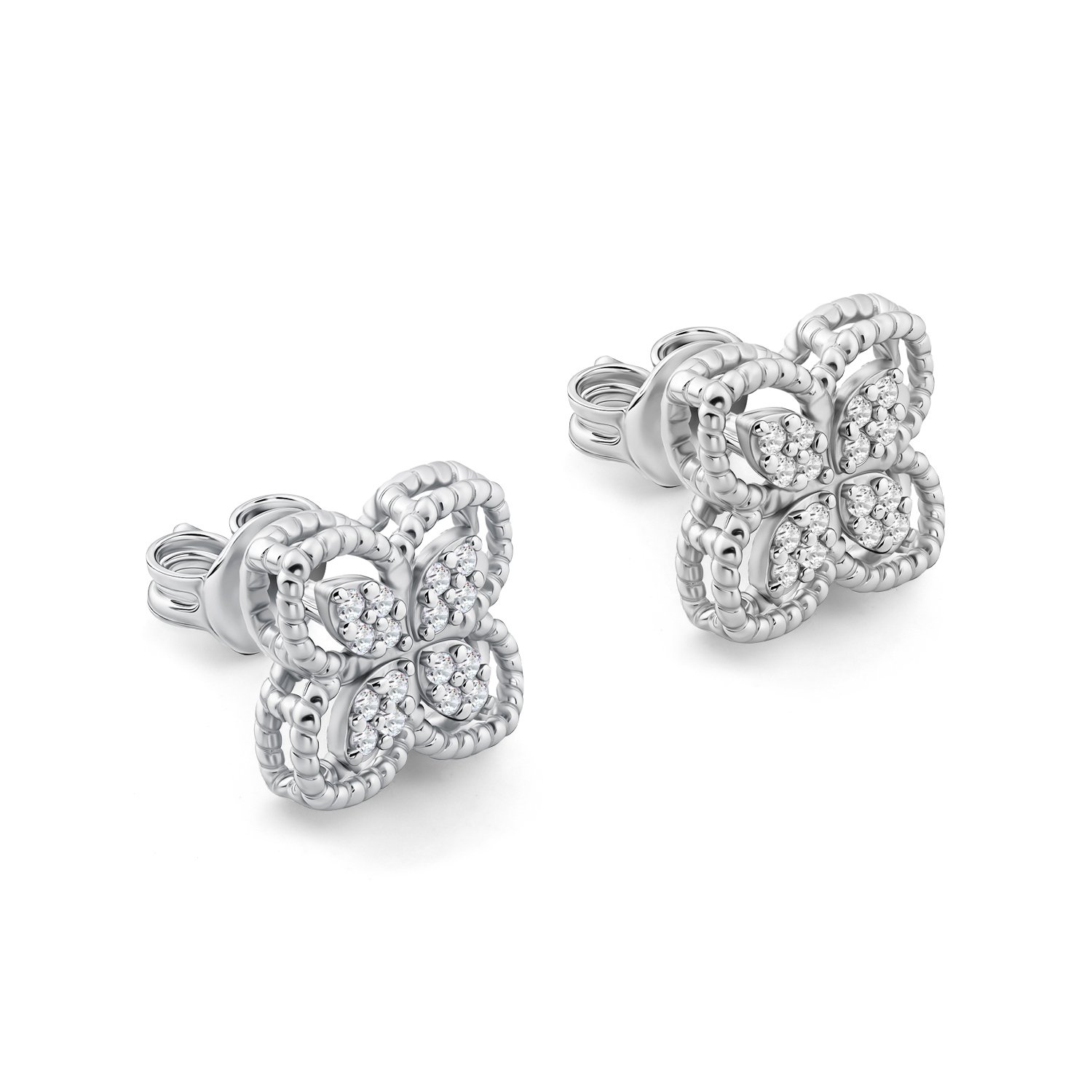 Серебряные серьги с фианитами